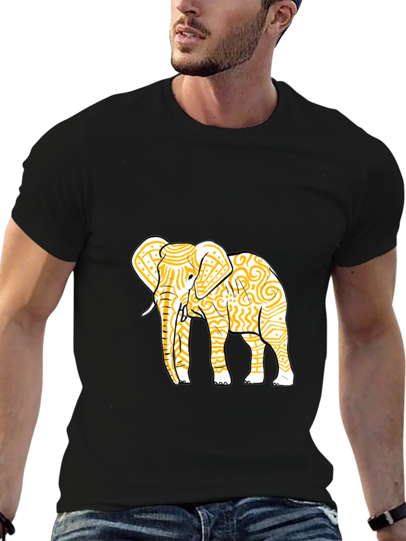 Elephant Graphic Tee - Stylish Mens Crew Neck T-Shirt