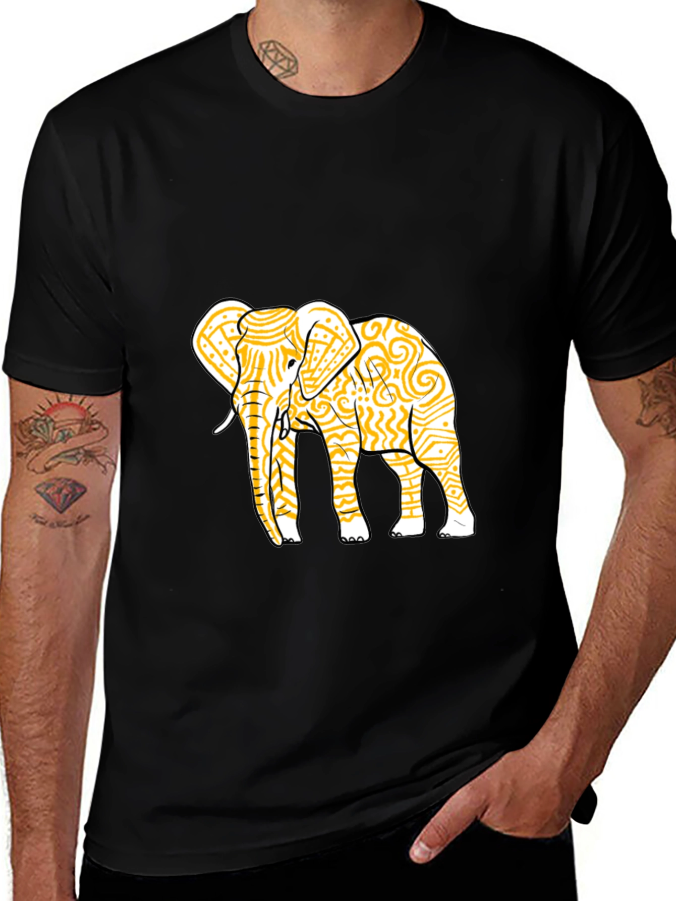 Elephant Graphic Tee - Stylish Mens Crew Neck T-Shirt