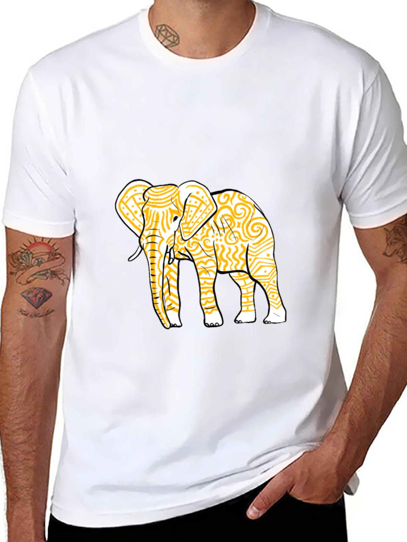 Elephant Graphic Tee - Stylish Mens Crew Neck T-Shirt