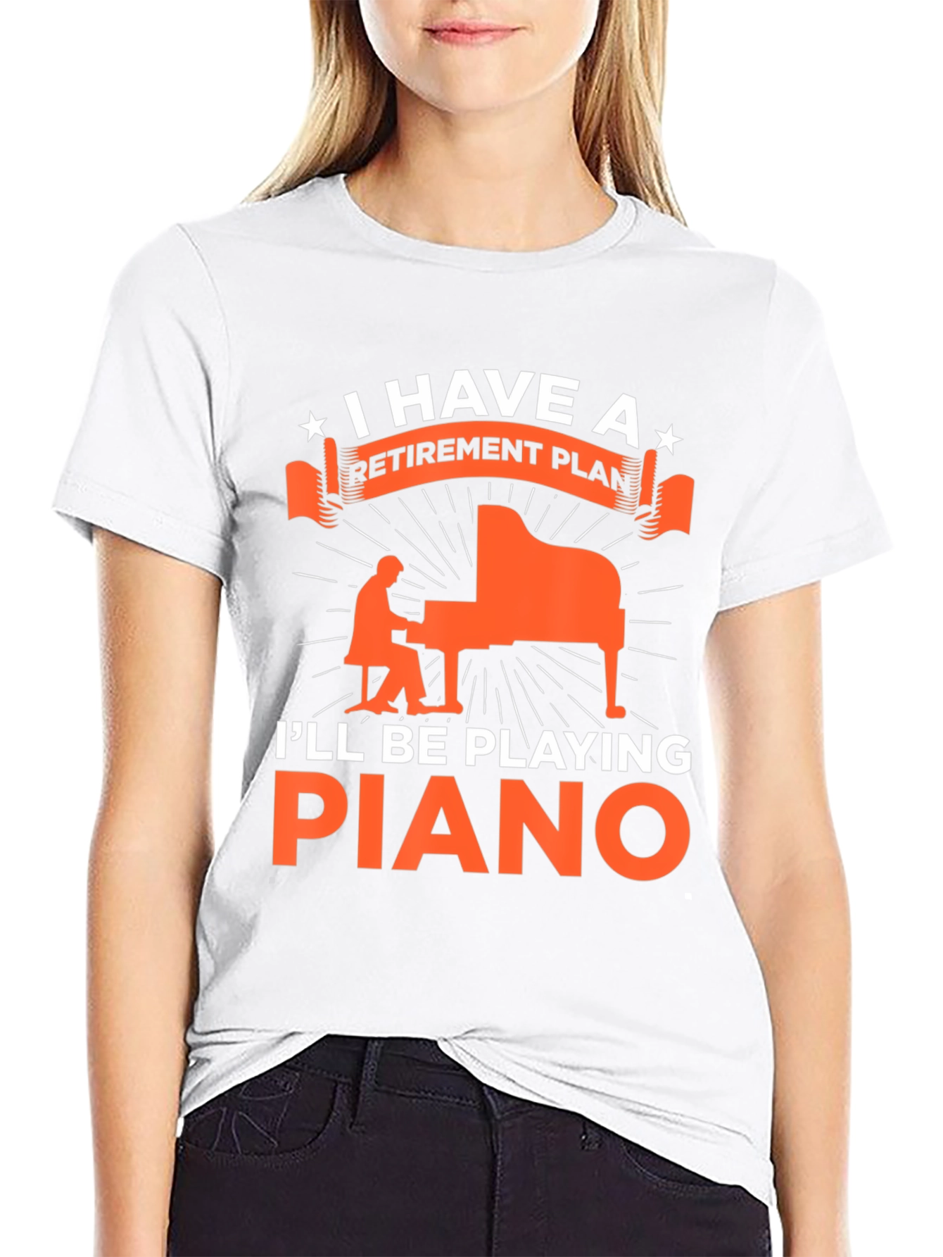 Retirement Plan Piano Player Graphic T-Shirt