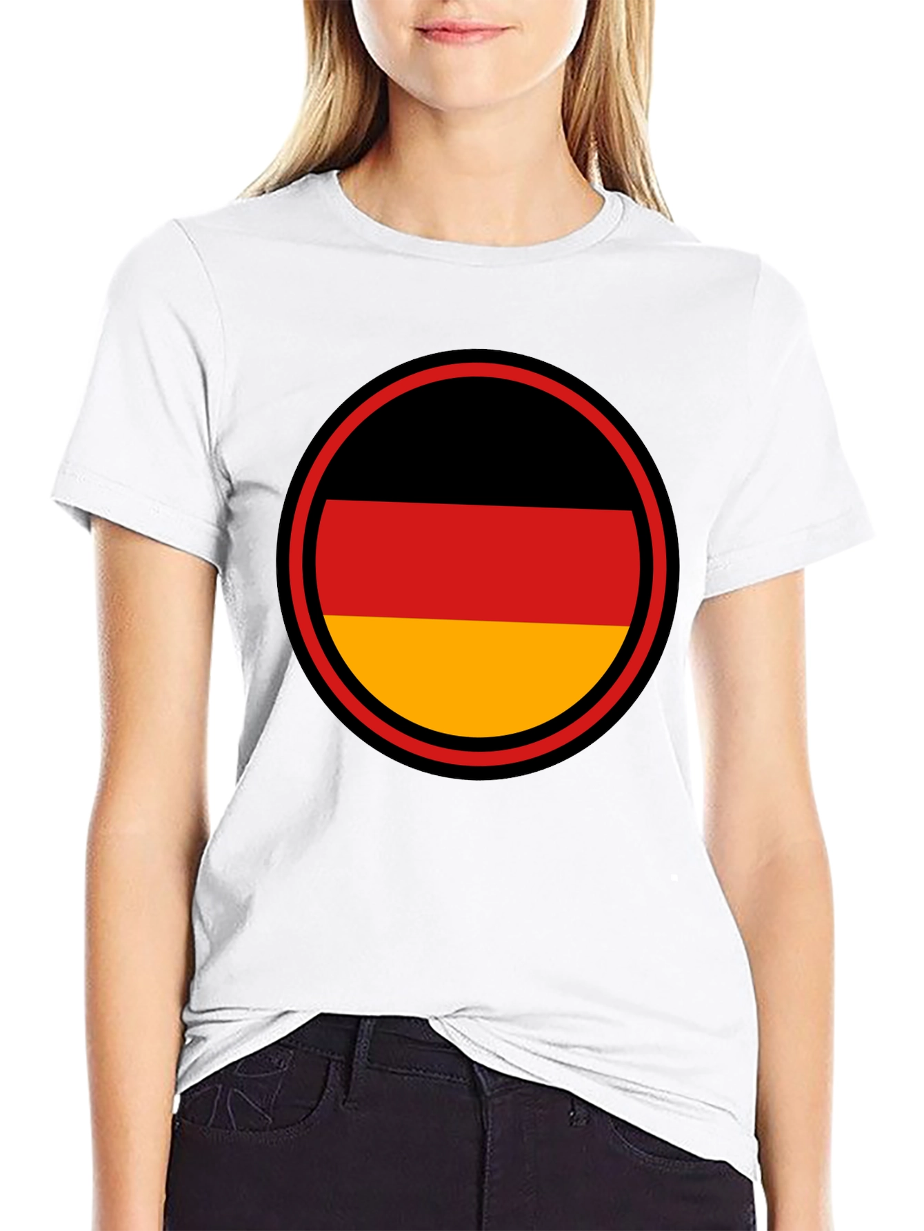 Germany Flag Circle T-Shirt - Black
