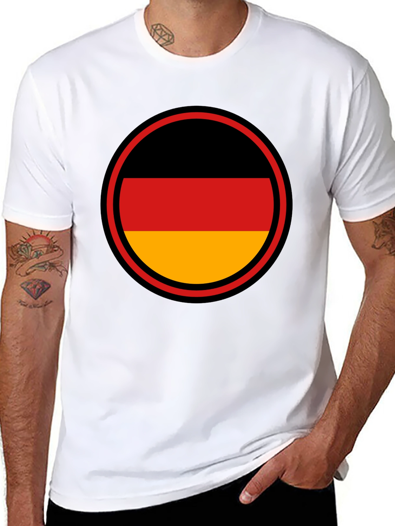 Germany Flag Circle T-Shirt - Black