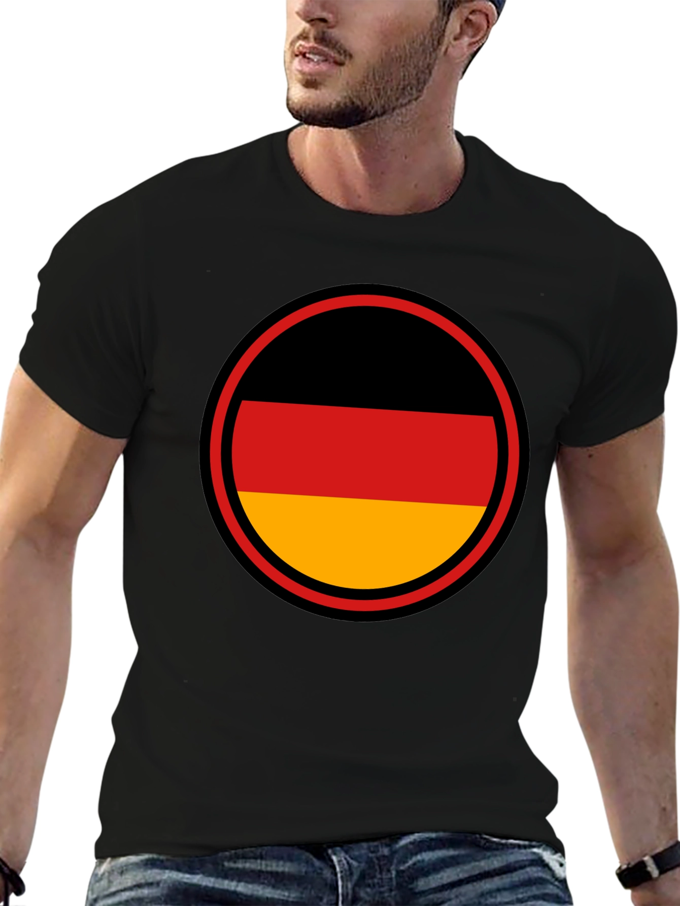 Germany Flag Circle T-Shirt - Black