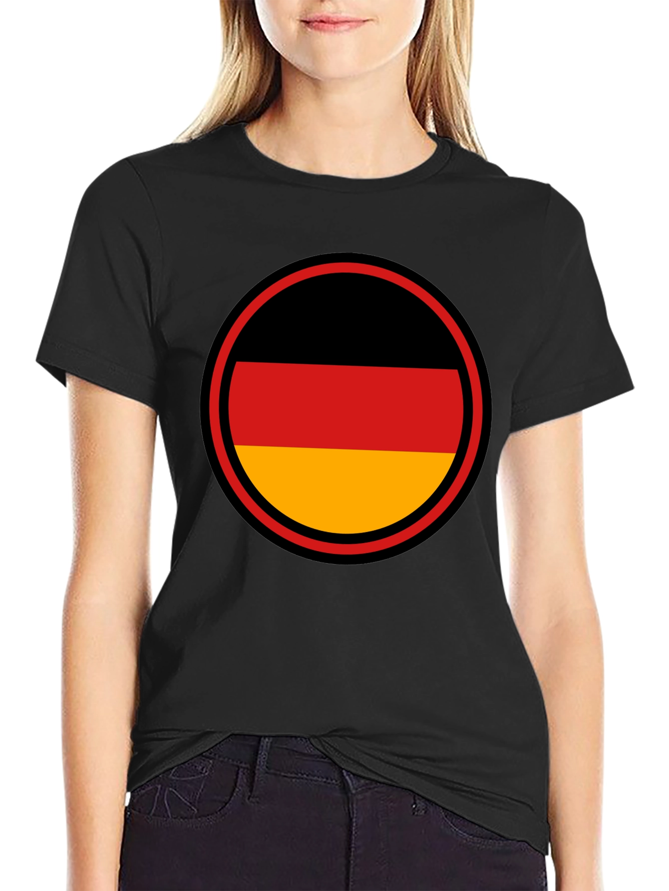 Germany Flag Circle T-Shirt - Black