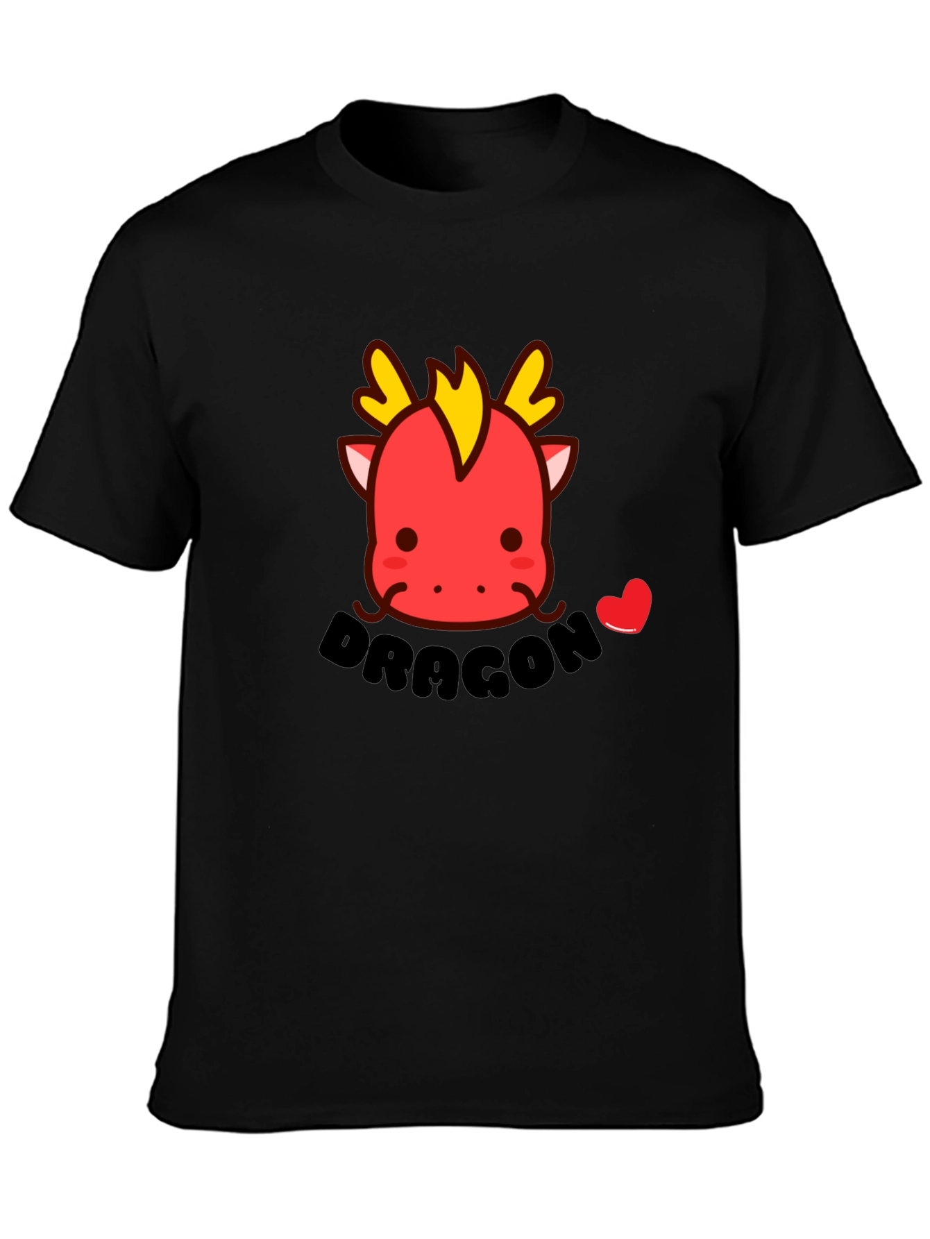 Cute Dragon T-Shirt - Black Cotton Tee