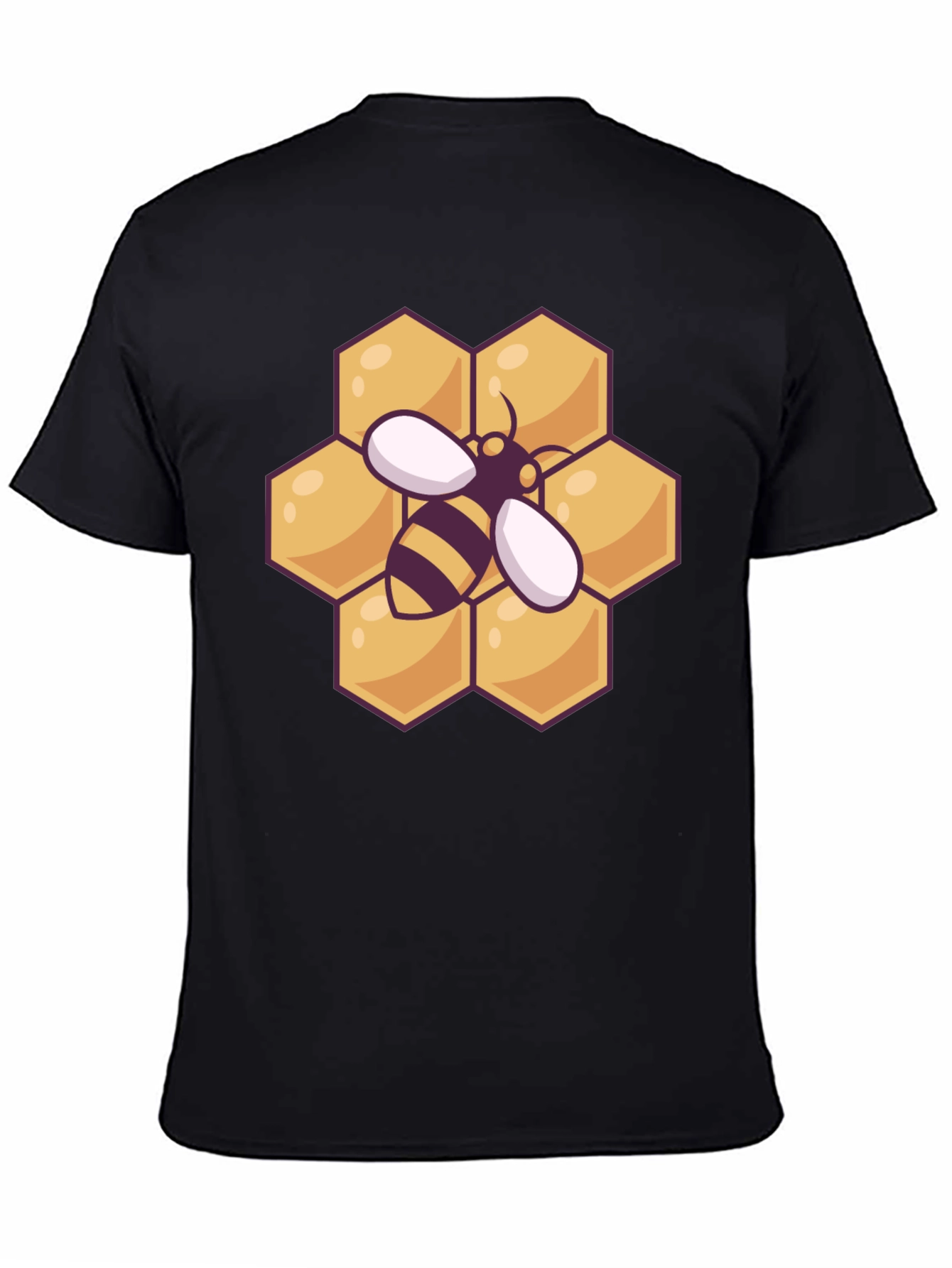 Honeycomb Bee Graphic Tee - Black