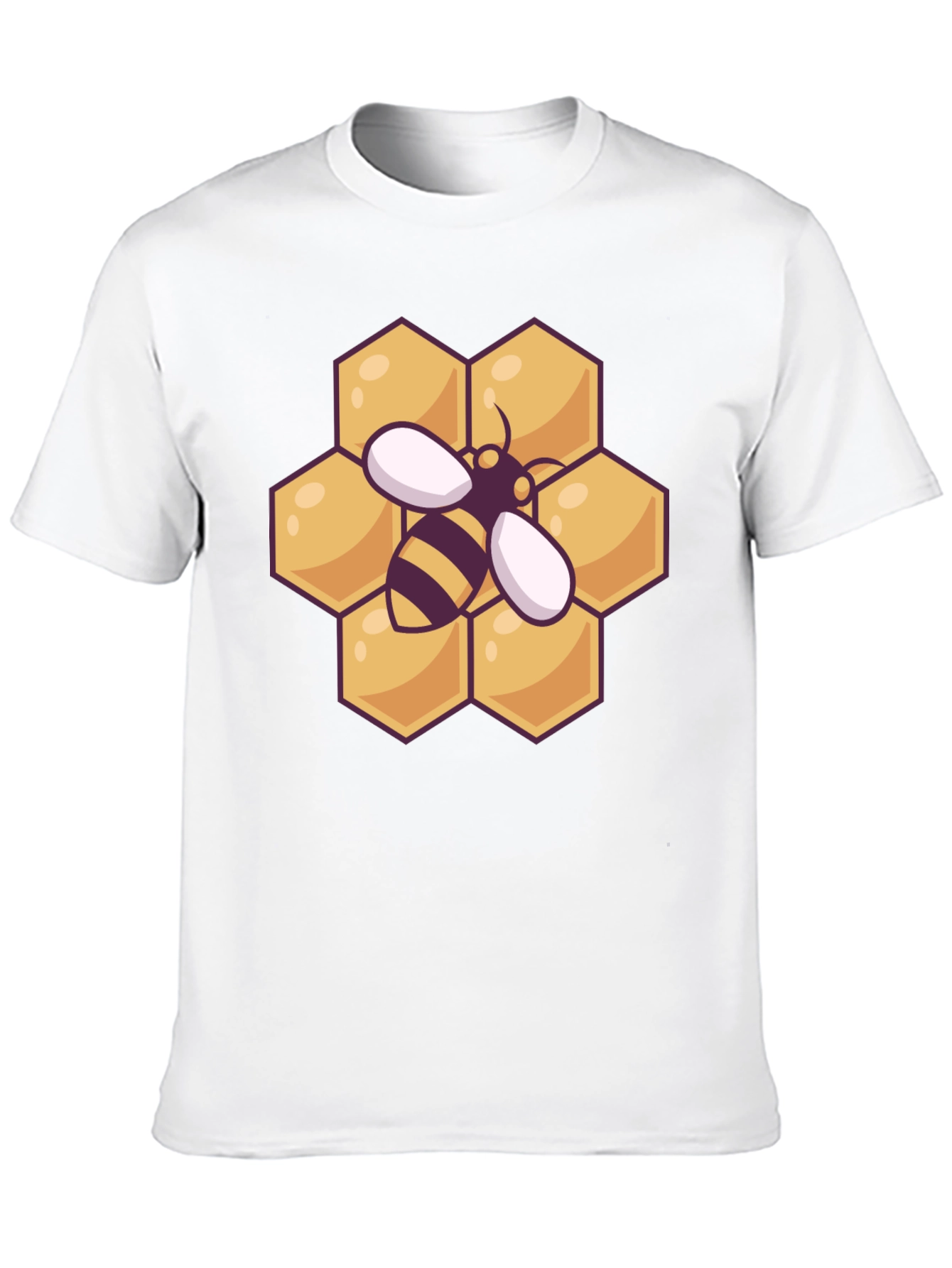Honeycomb Bee Graphic Tee - Black