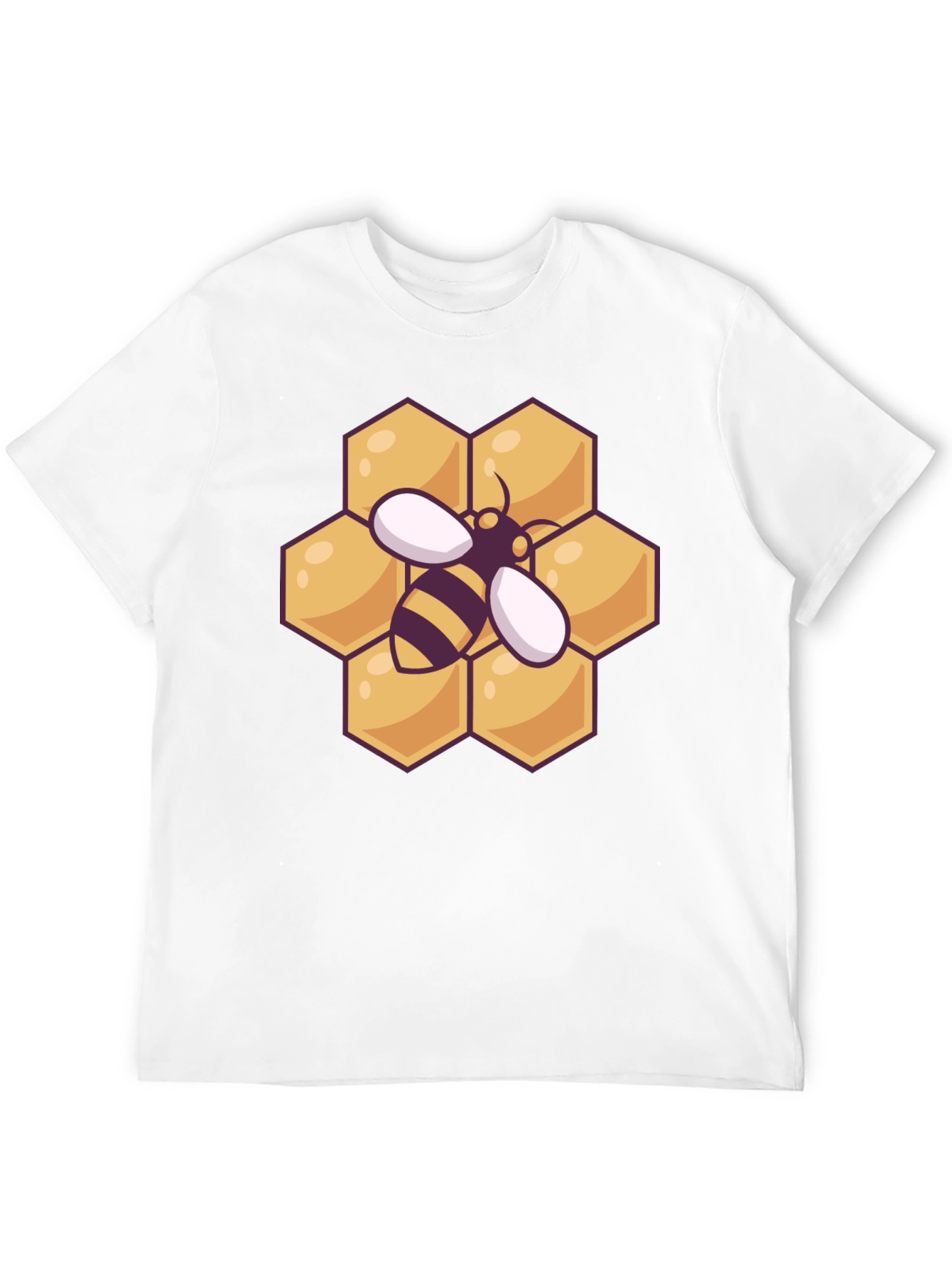 Honeycomb Bee Graphic Tee - Black