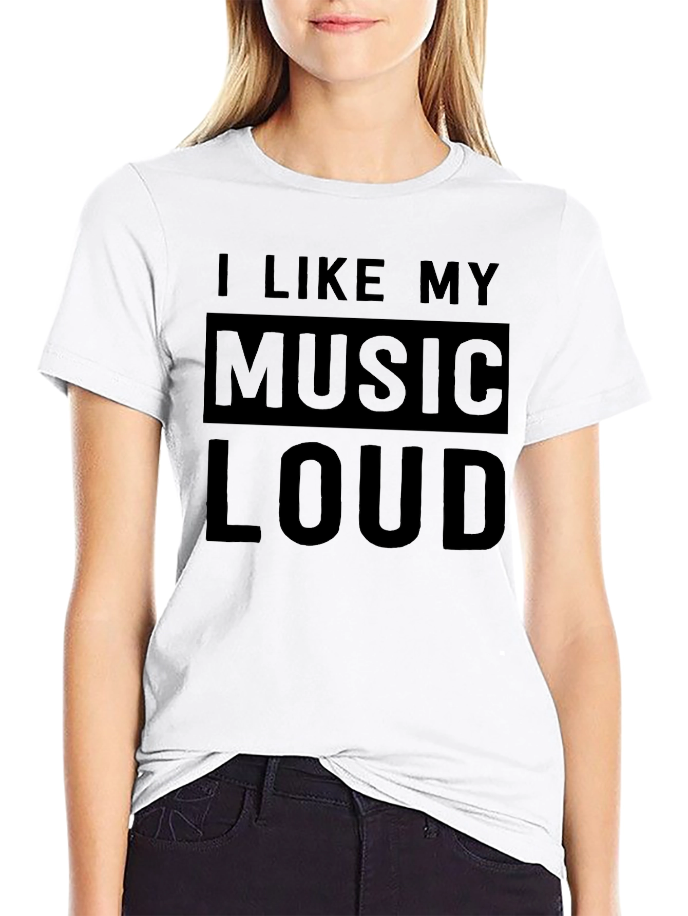I Like My Music Loud Black T-Shirt