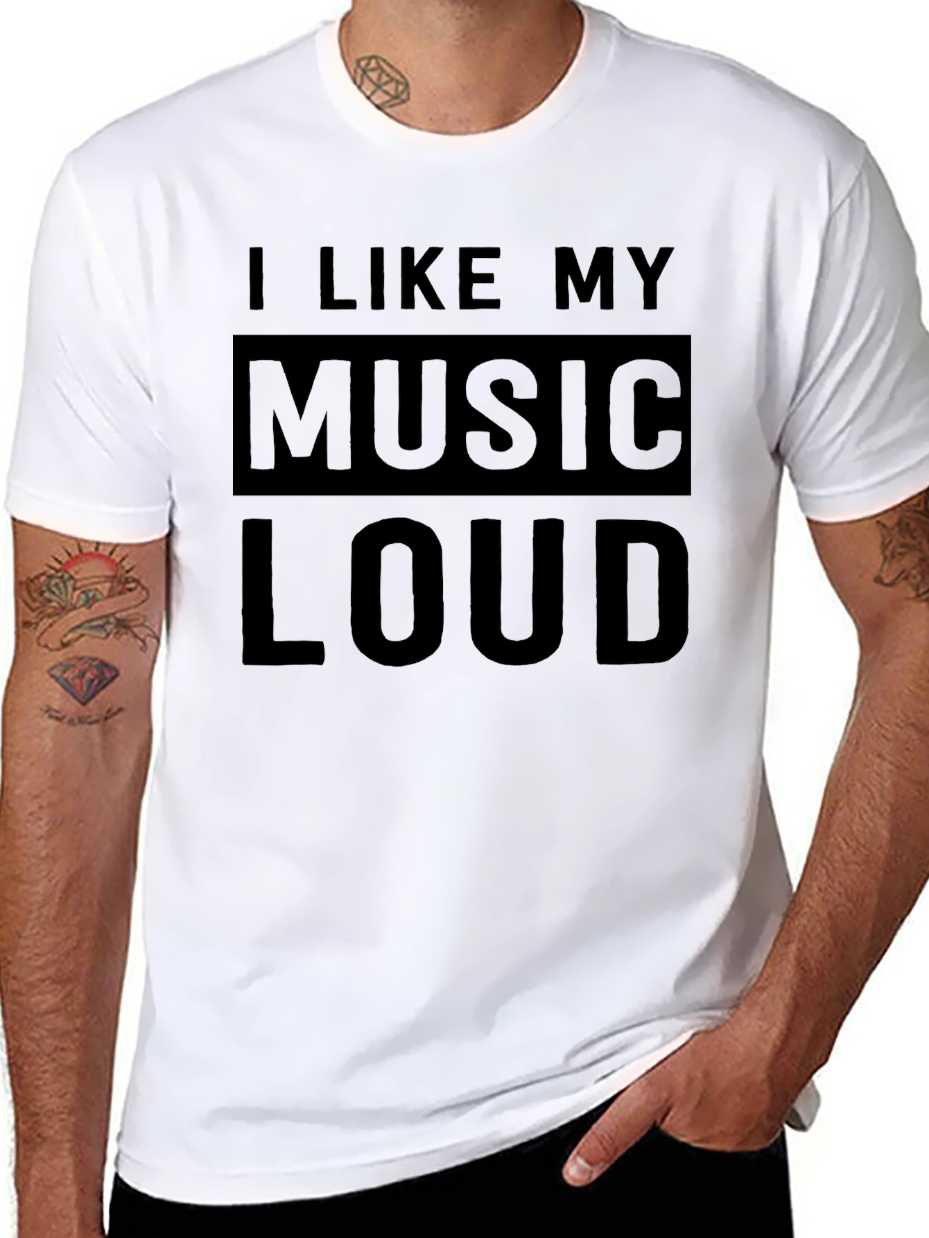 I Like My Music Loud Black T-Shirt