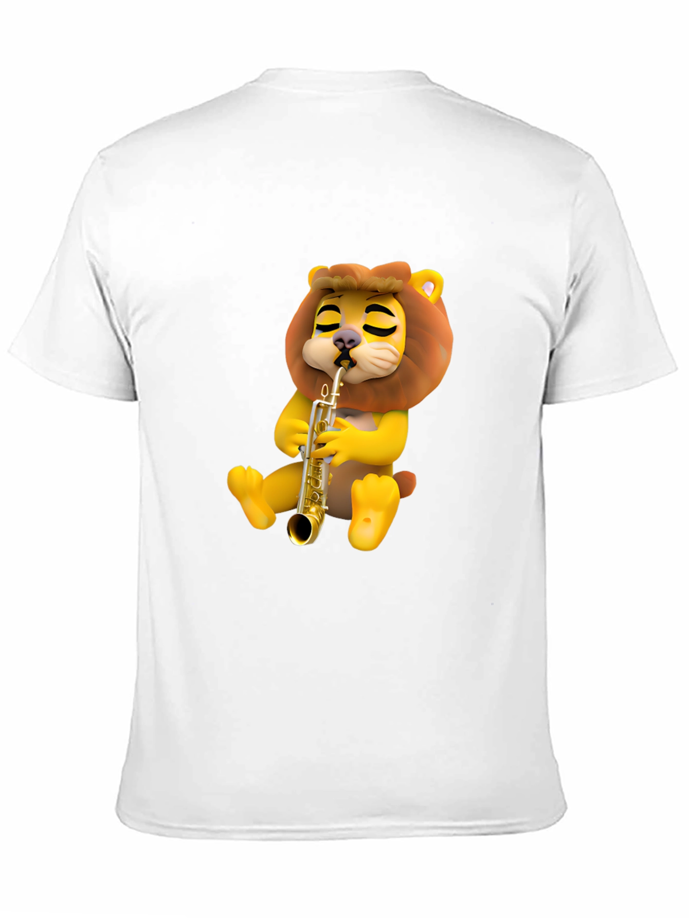 Cartoon Lion Saxophone T-Shirt