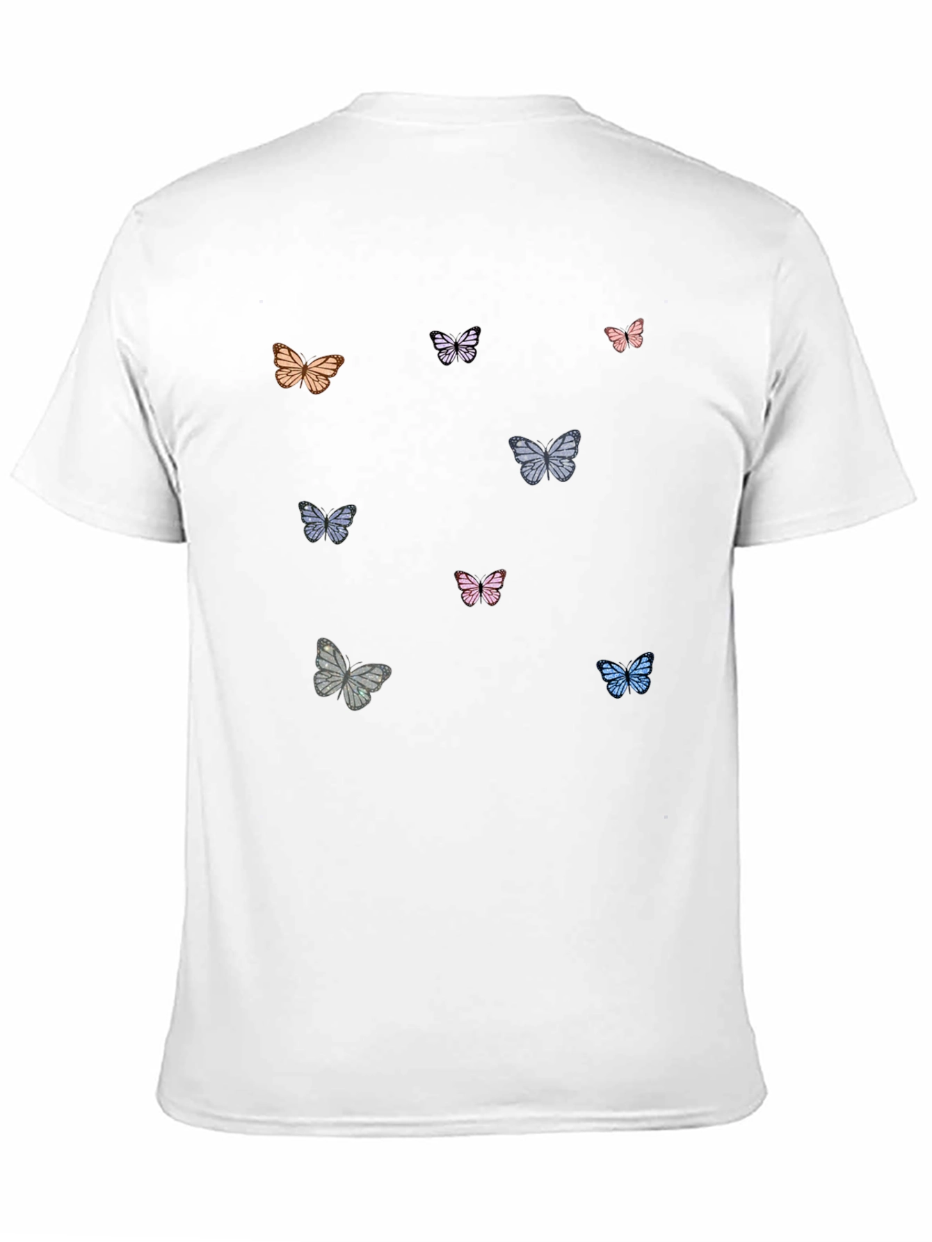 Butterfly Print Black T-Shirt