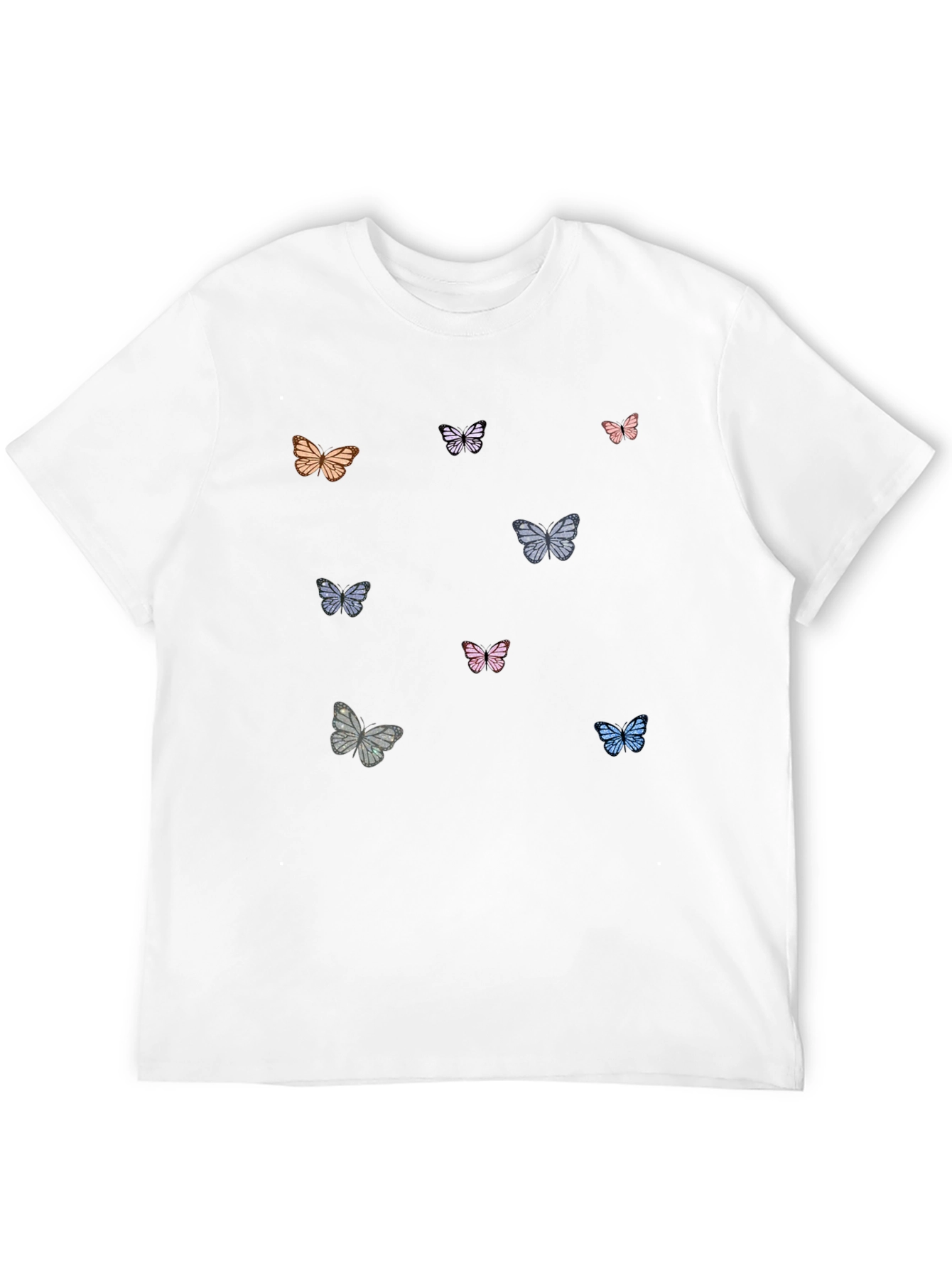 Butterfly Print Black T-Shirt