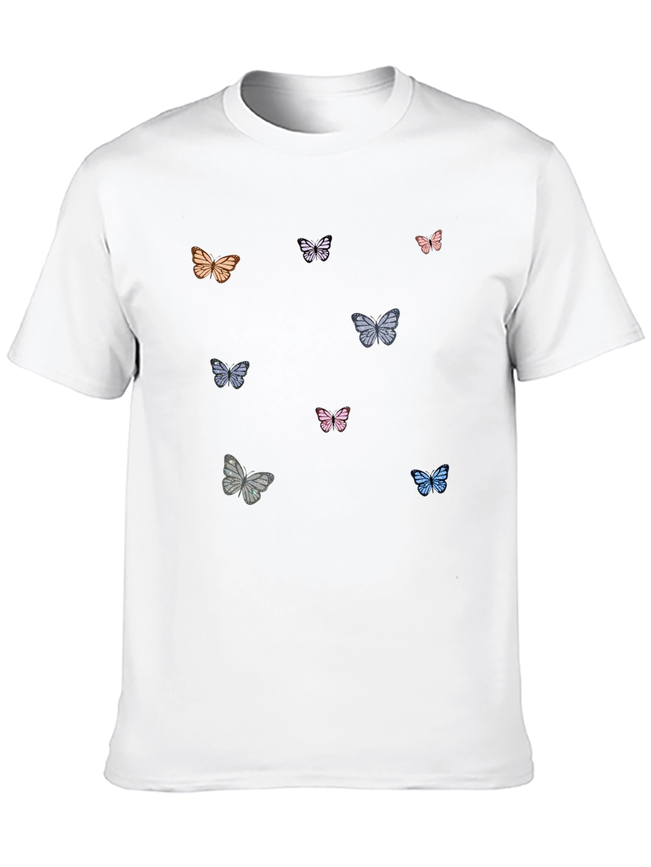 Butterfly Print Black T-Shirt