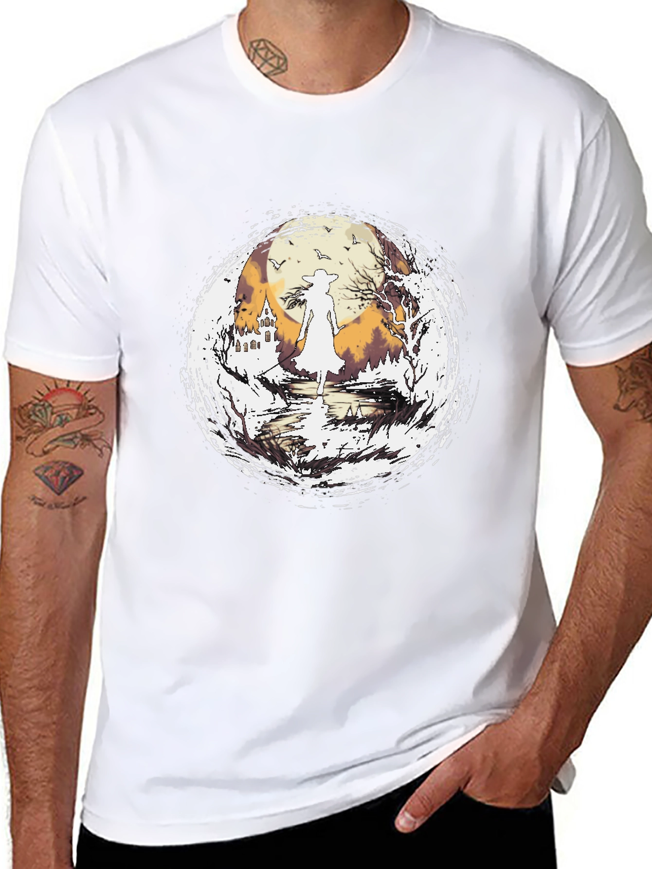 Witch Silhouette Halloween T-Shirt