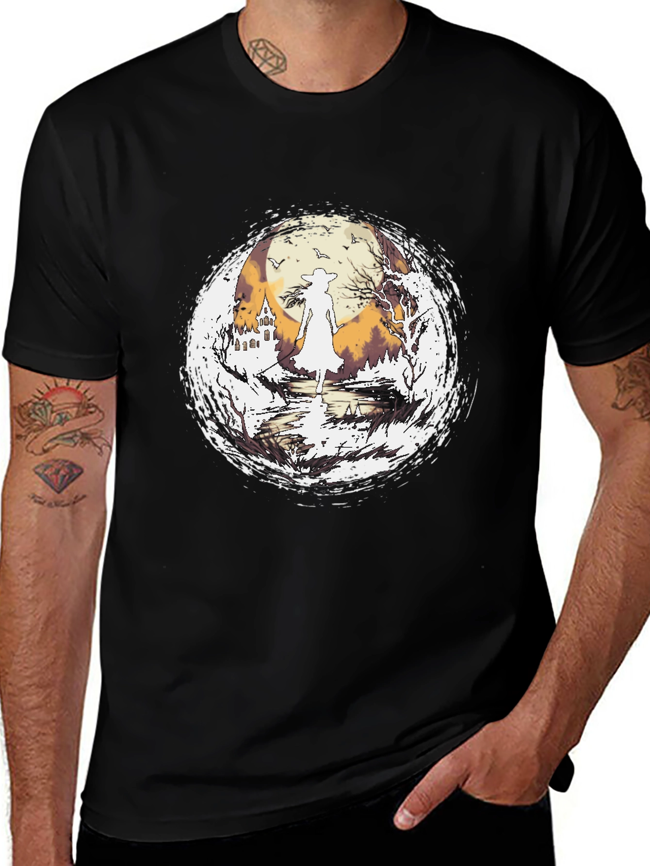 Witch Silhouette Halloween T-Shirt