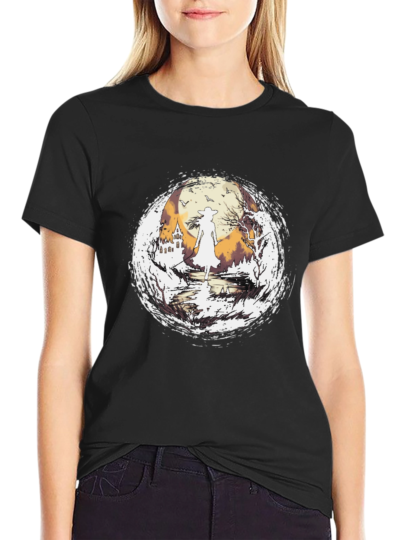 Witch Silhouette Halloween T-Shirt