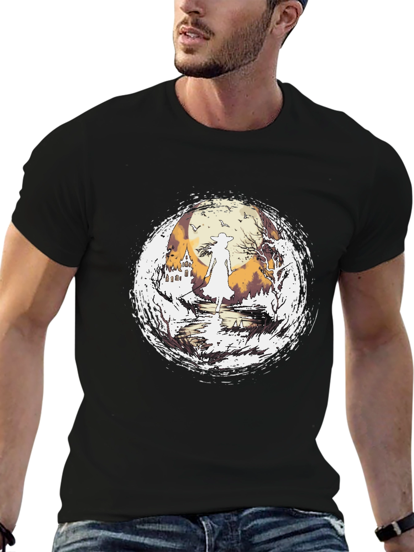 Witch Silhouette Halloween T-Shirt