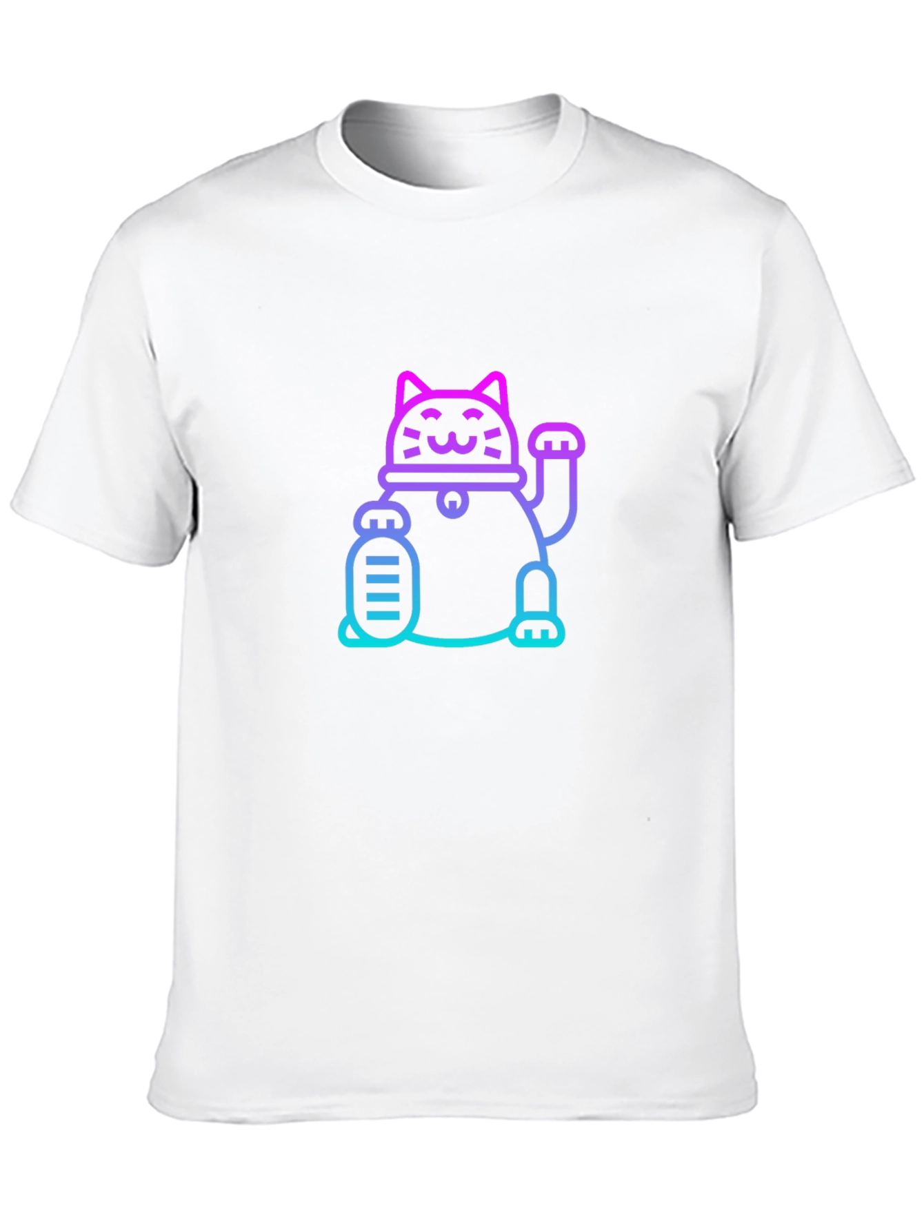 Lucky Cat Graphic Tee - Unisex Black T-Shirt