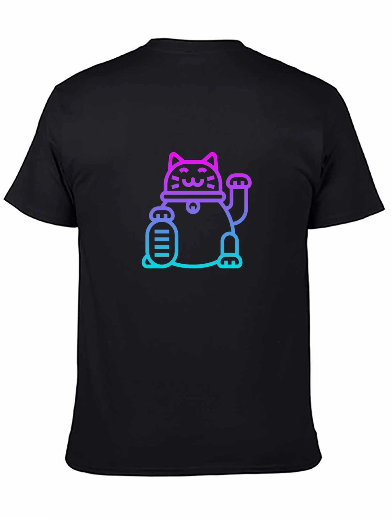 Lucky Cat Graphic Tee - Unisex Black T-Shirt