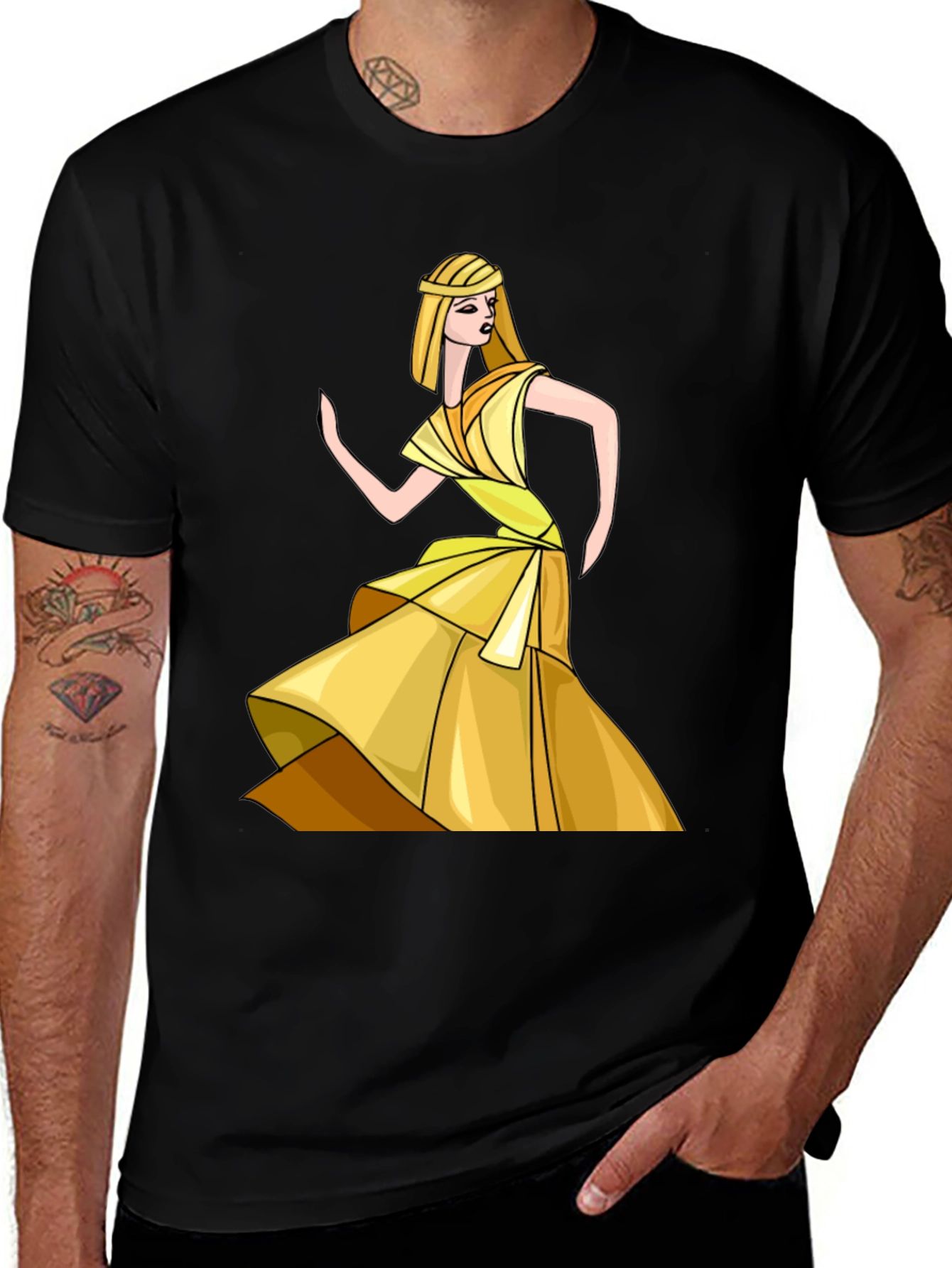 Egyptian Queen Graphic Tee - Stylish Black T-Shirt