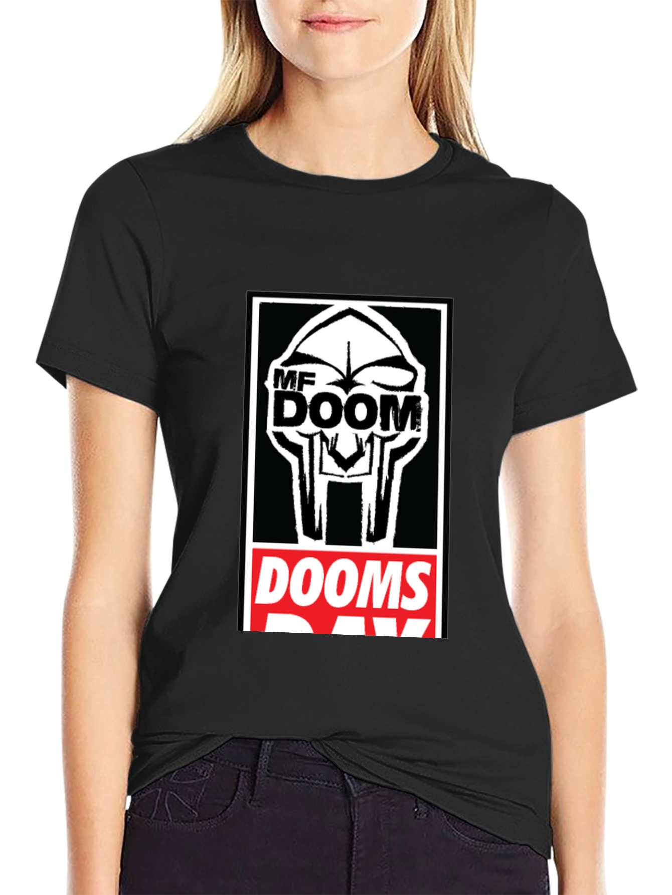 MF DOOM Graphic Print Black T-Shirt
