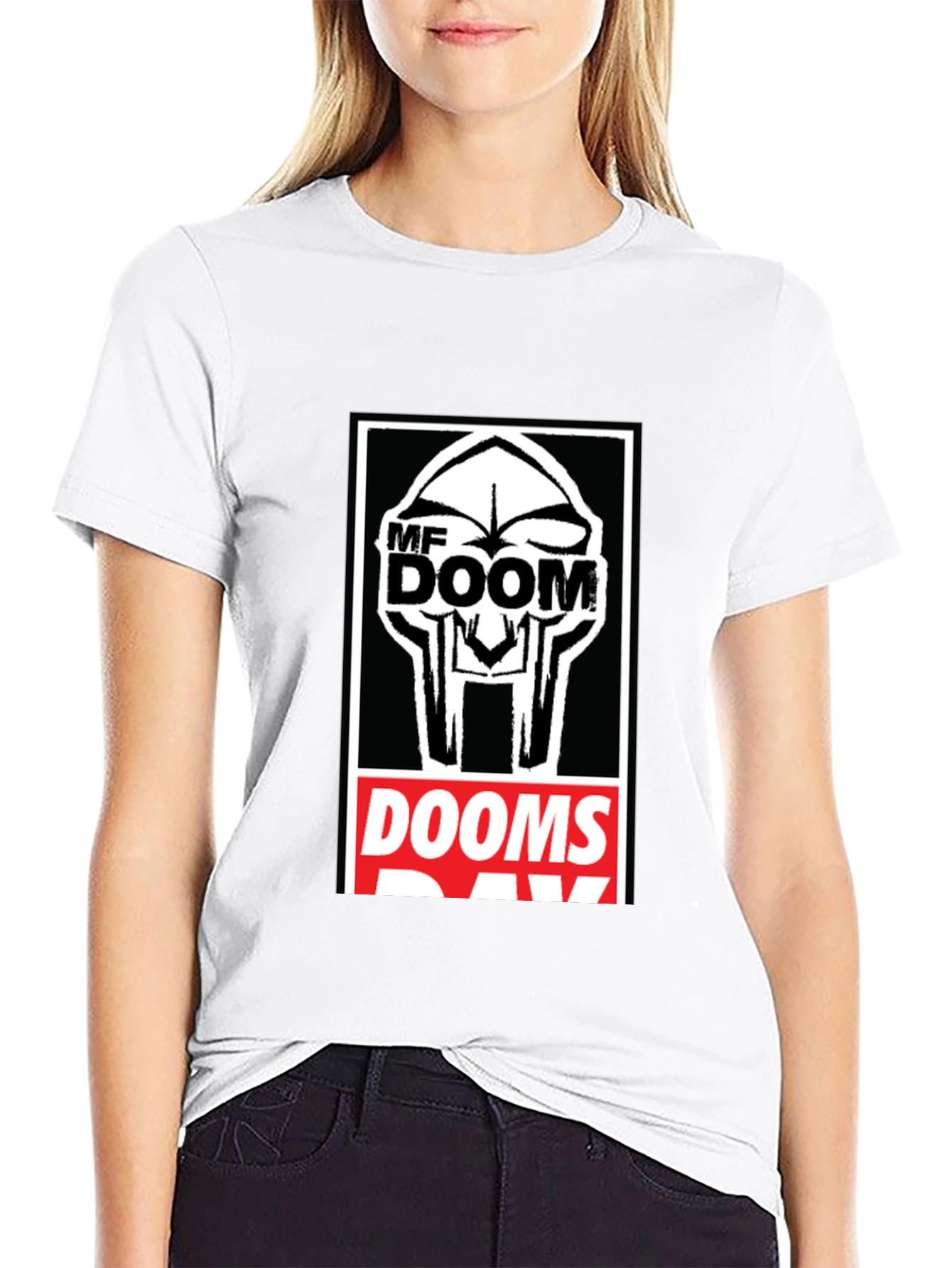 MF DOOM Graphic Print Black T-Shirt