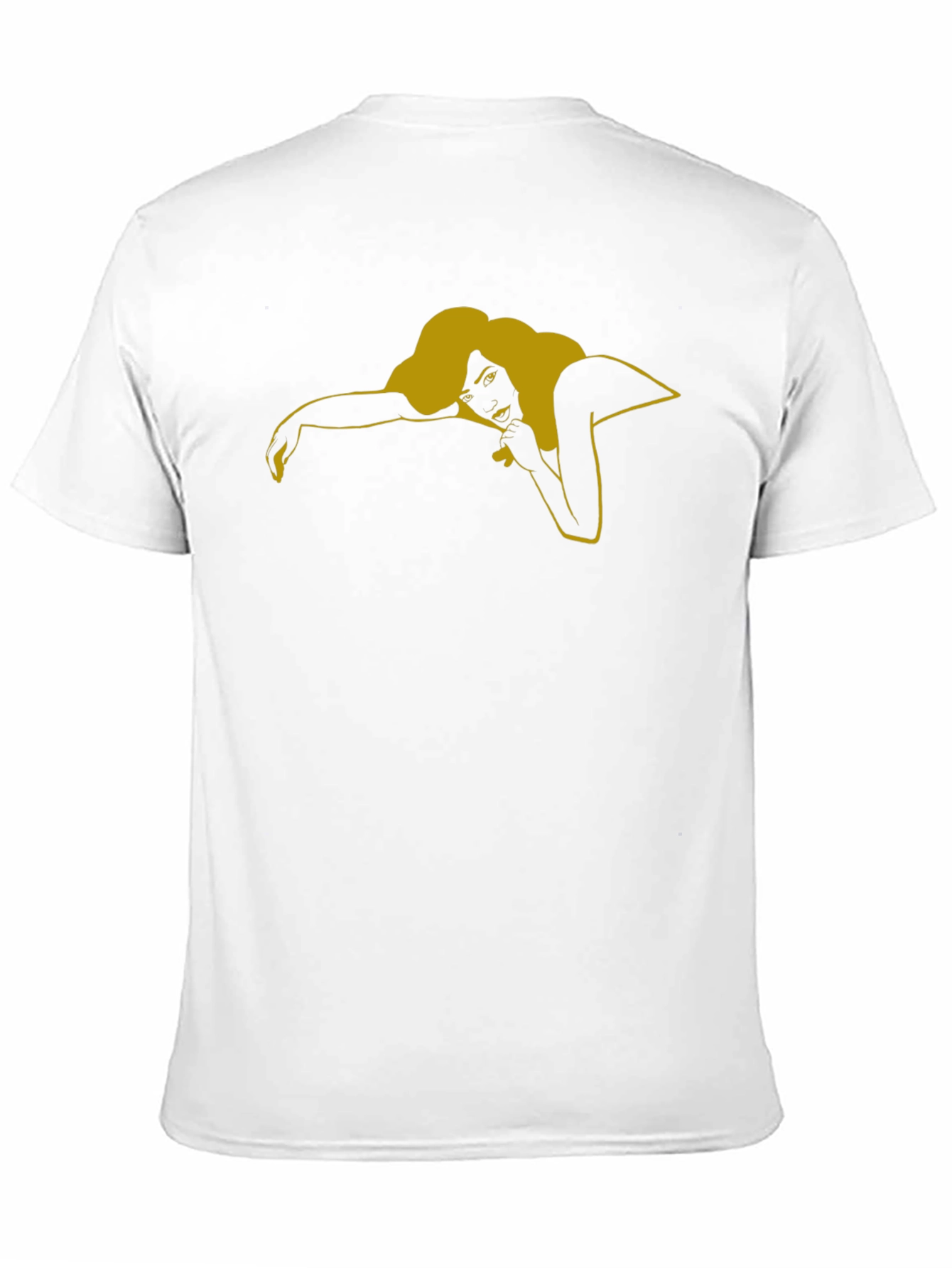 Black T-Shirt with Graphic Woman Design