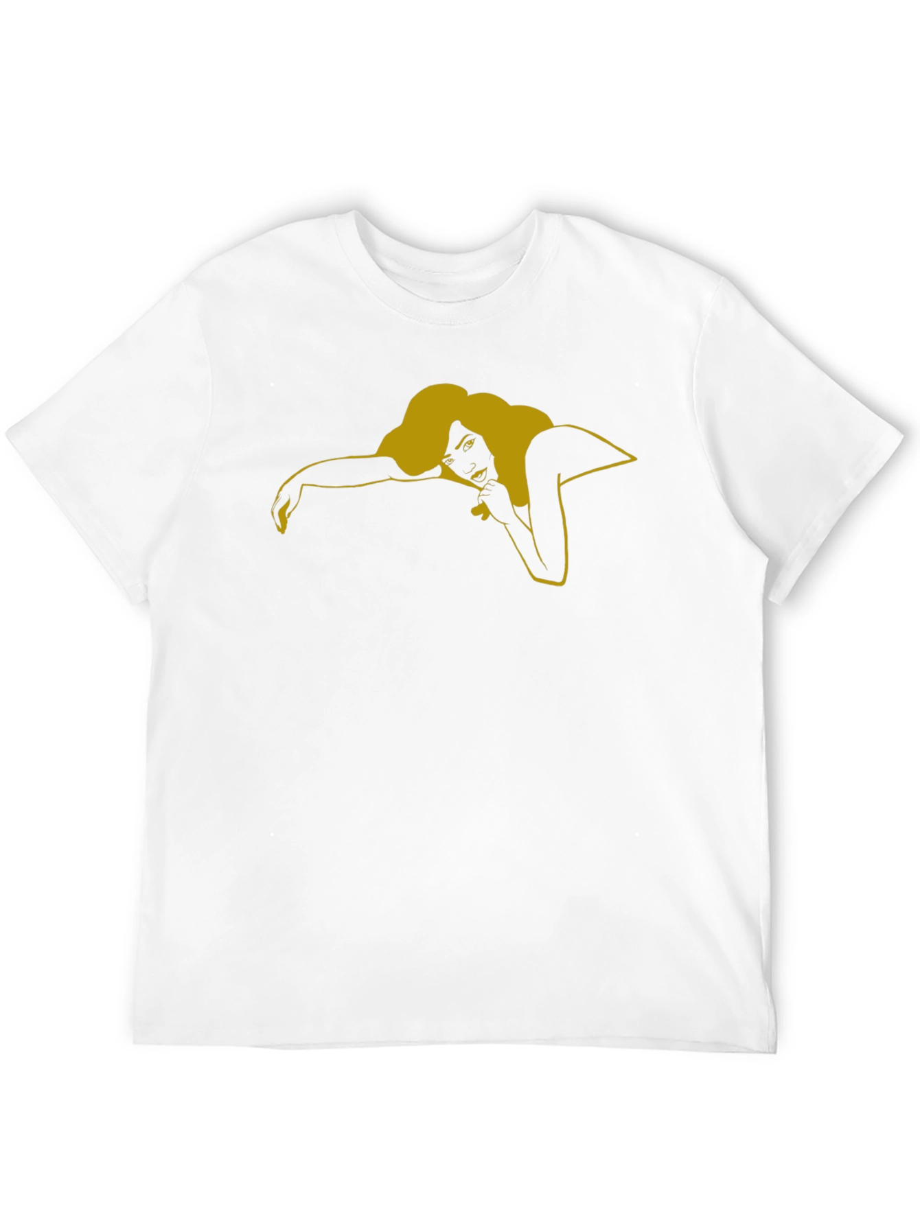 Black T-Shirt with Graphic Woman Design