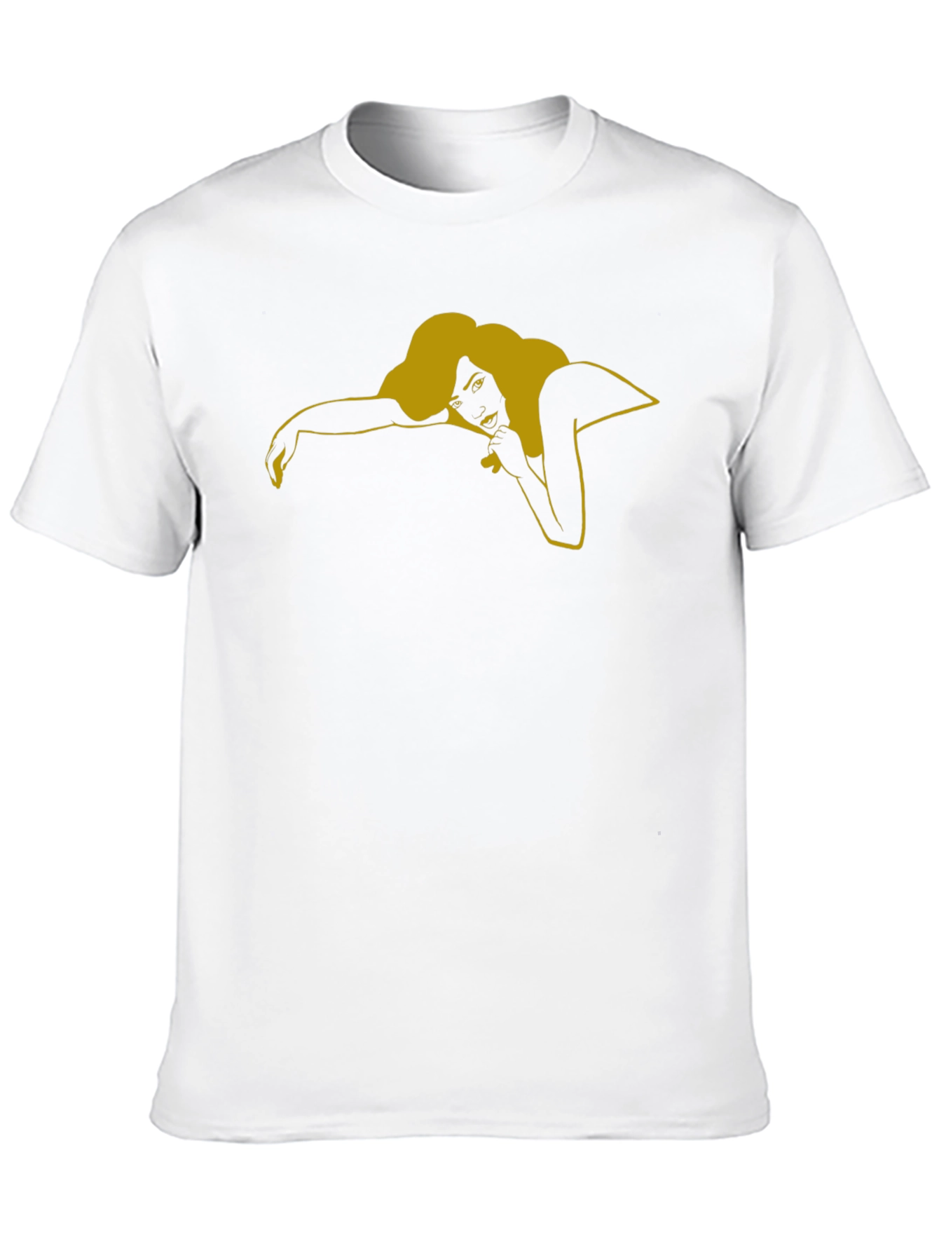 Black T-Shirt with Graphic Woman Design