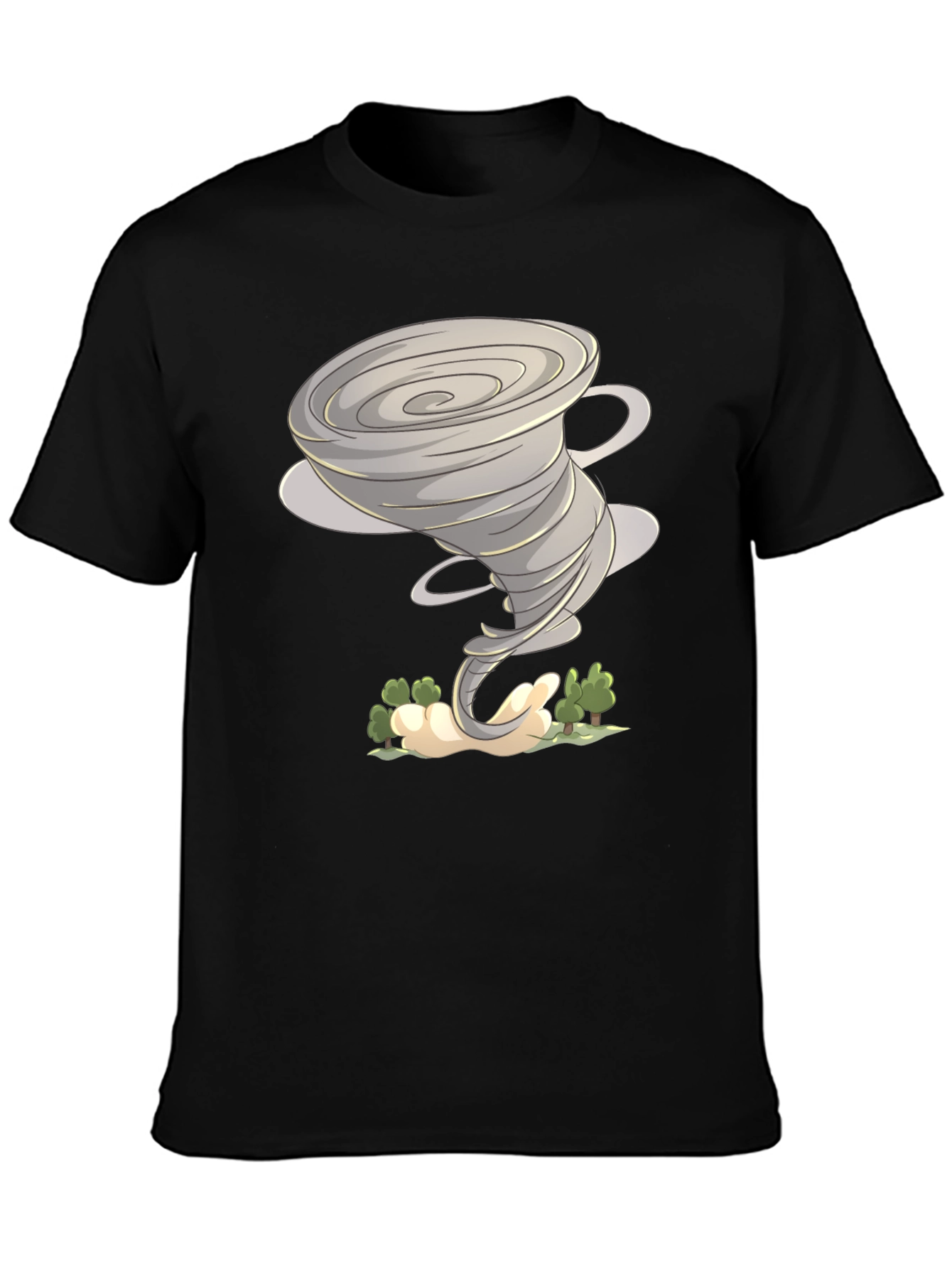 Tornado Graphic Tee - Black Cotton Shirt