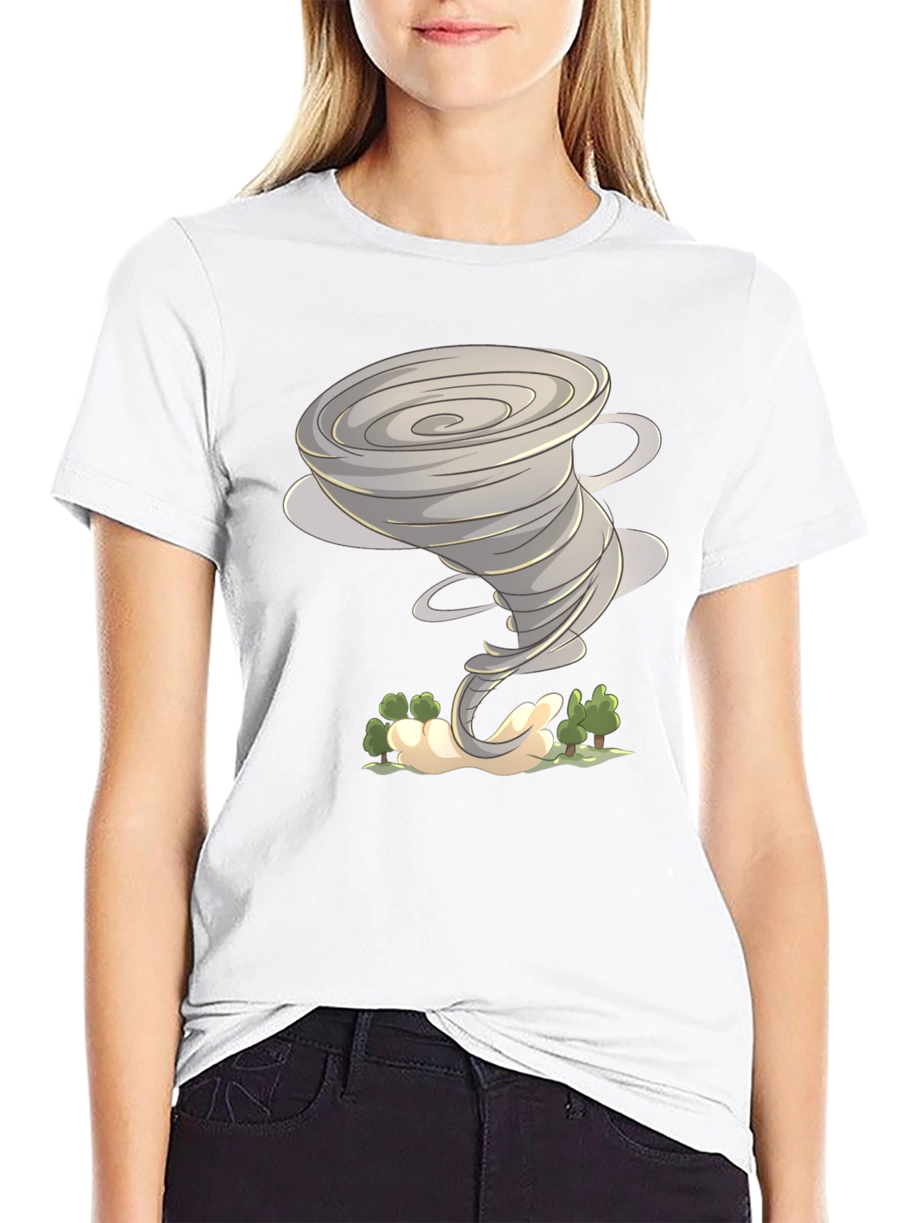 Tornado Graphic Tee - Black Cotton Shirt