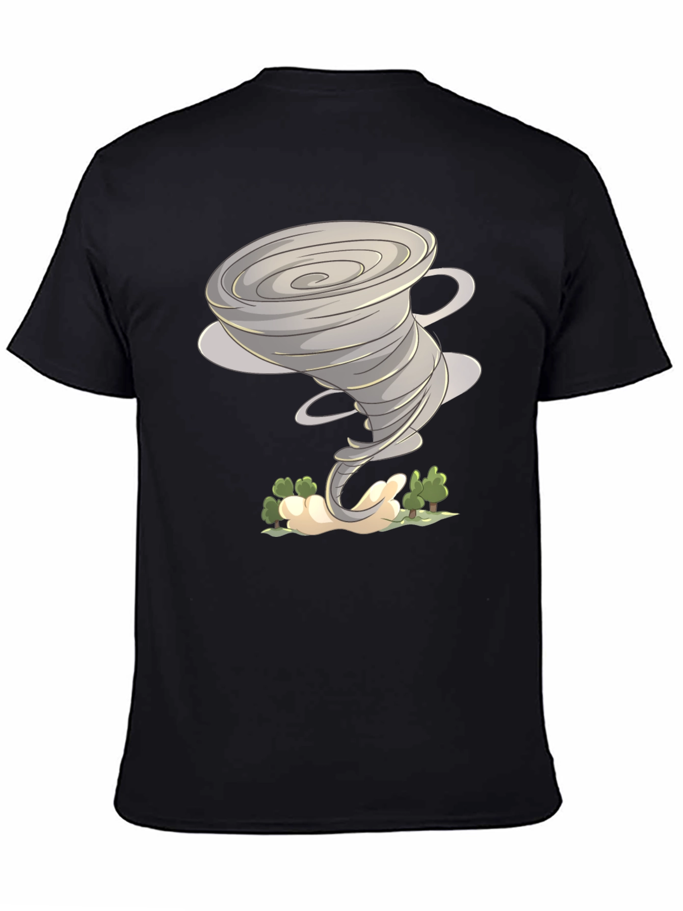 Tornado Graphic Tee - Black Cotton Shirt