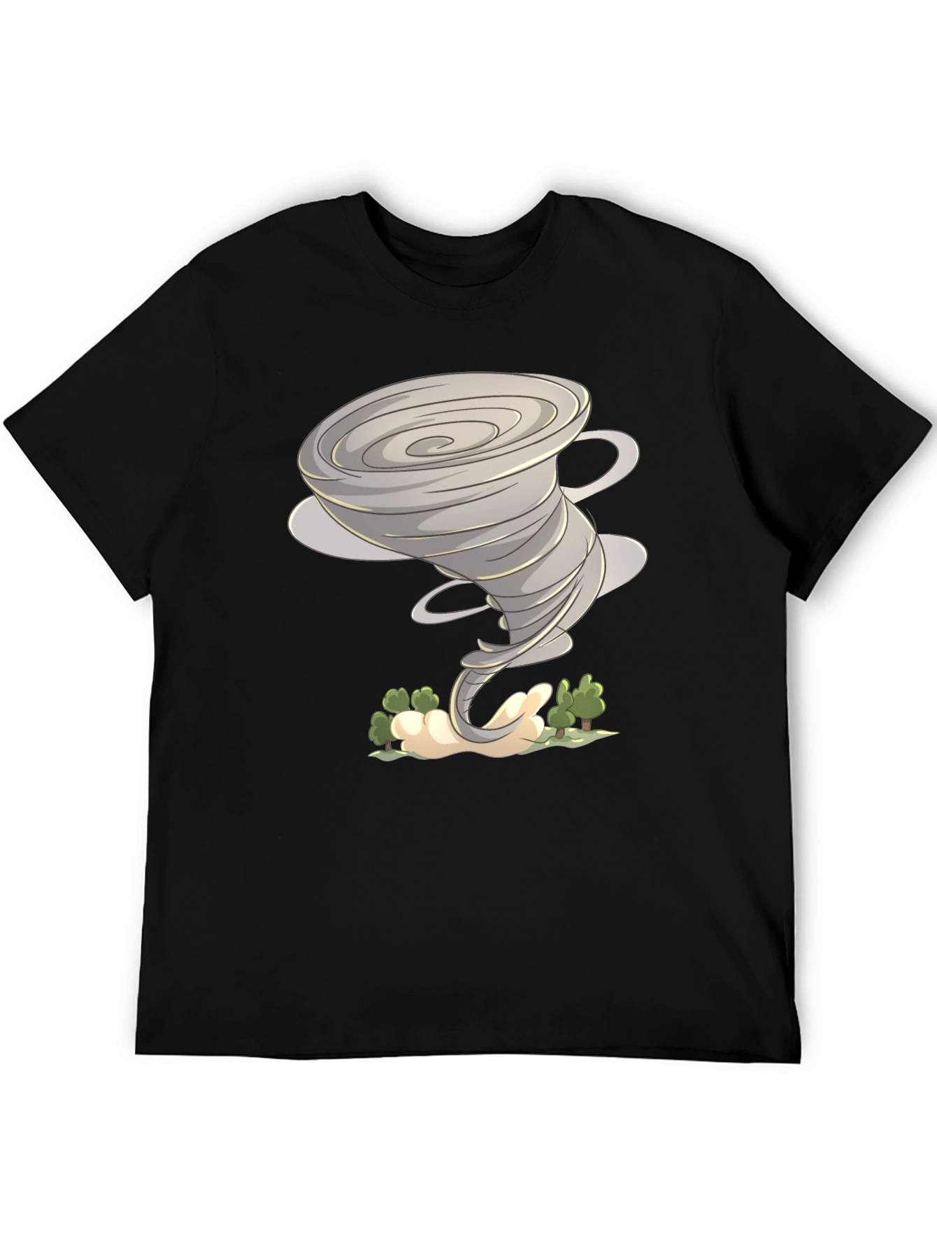 Tornado Graphic Tee - Black Cotton Shirt