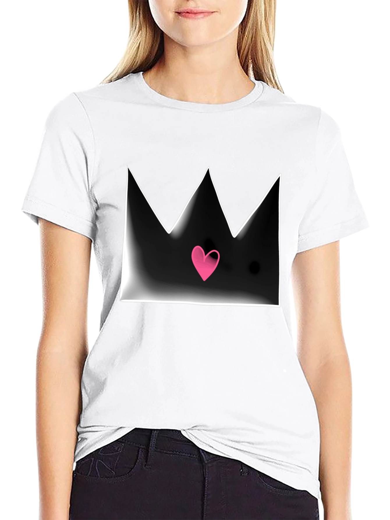 Crown Heart Graphic Tee - Mens Black T-Shirt
