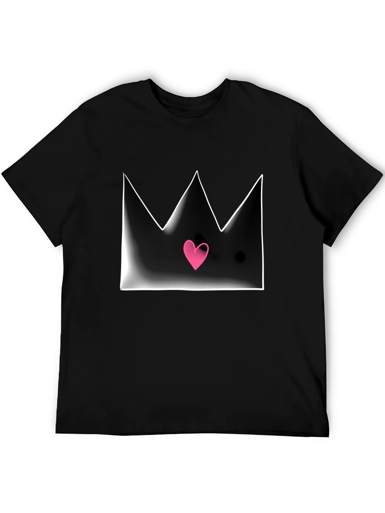 Crown Heart Graphic Tee - Mens Black T-Shirt