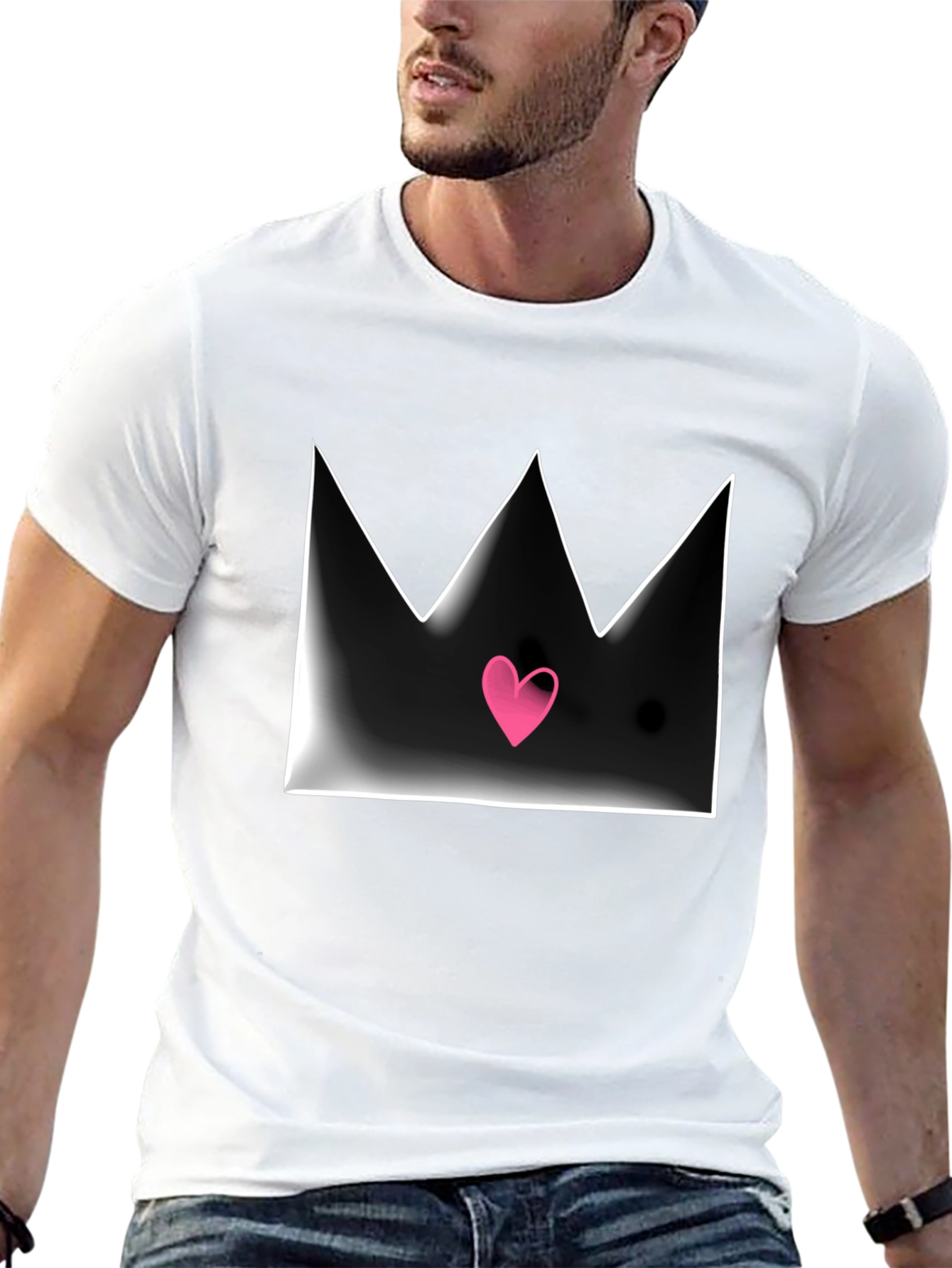 Crown Heart Graphic Tee - Mens Black T-Shirt