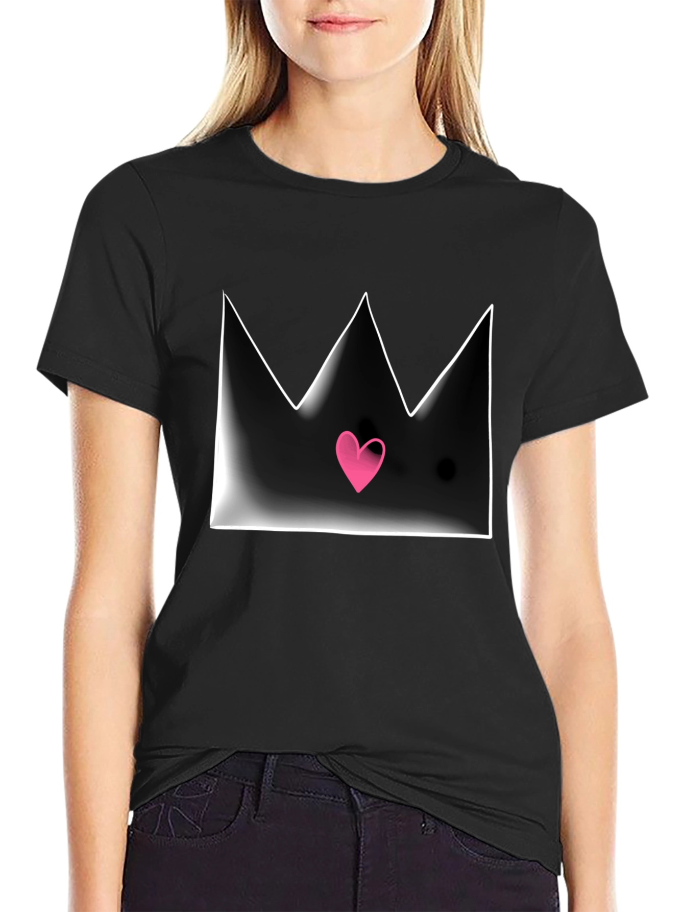 Crown Heart Graphic Tee - Mens Black T-Shirt
