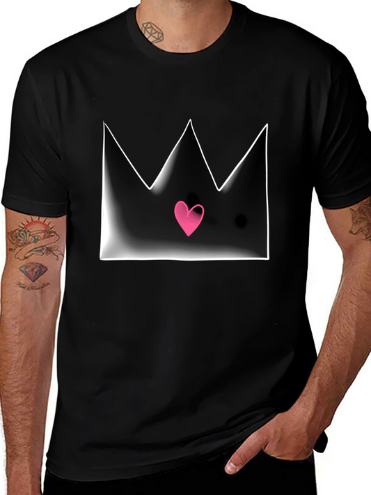 Crown Heart Graphic Tee - Mens Black T-Shirt