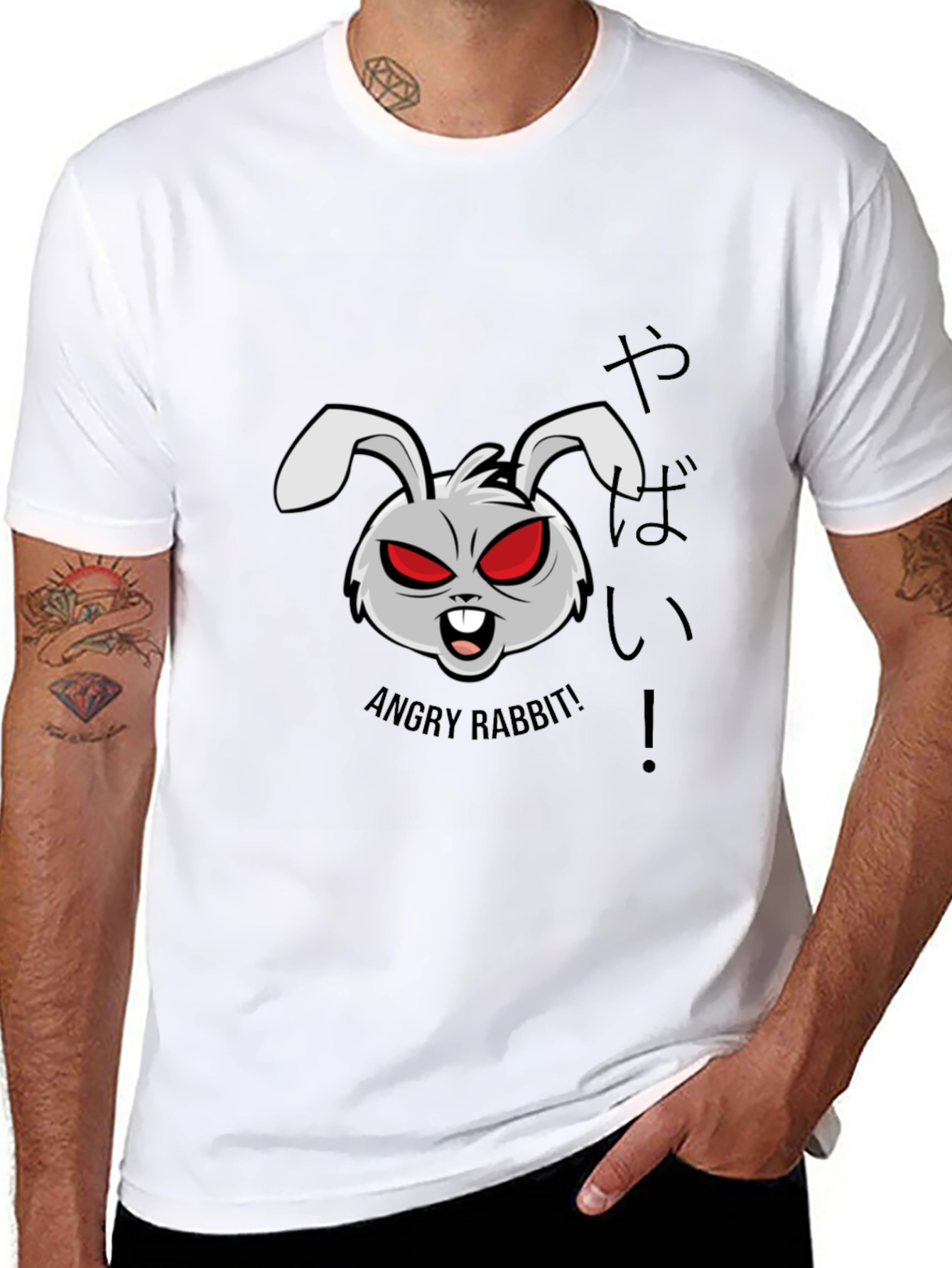Angry Rabbit Graphic T-Shirt - Edgy & Unique Design