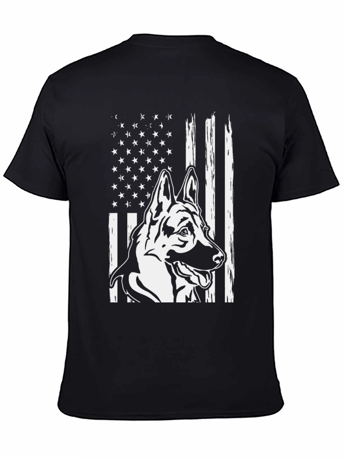 American Flag German Shepherd Graphic T-Shirt
