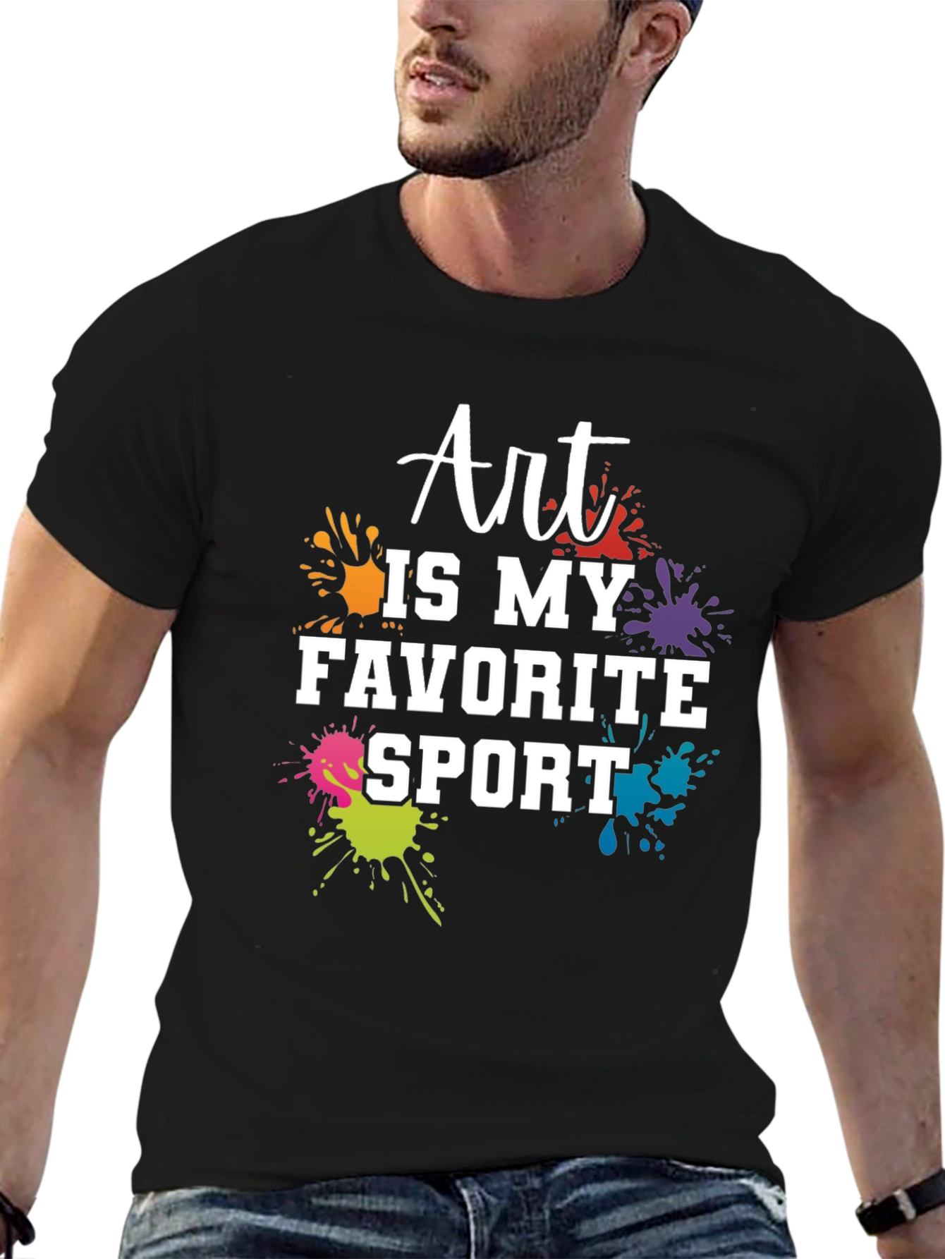 Art Is My Favorite Sport Black T-Shirt
