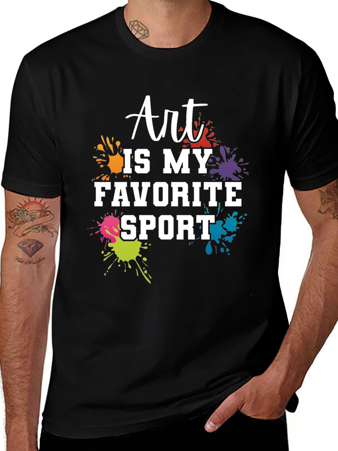 Art Is My Favorite Sport Black T-Shirt