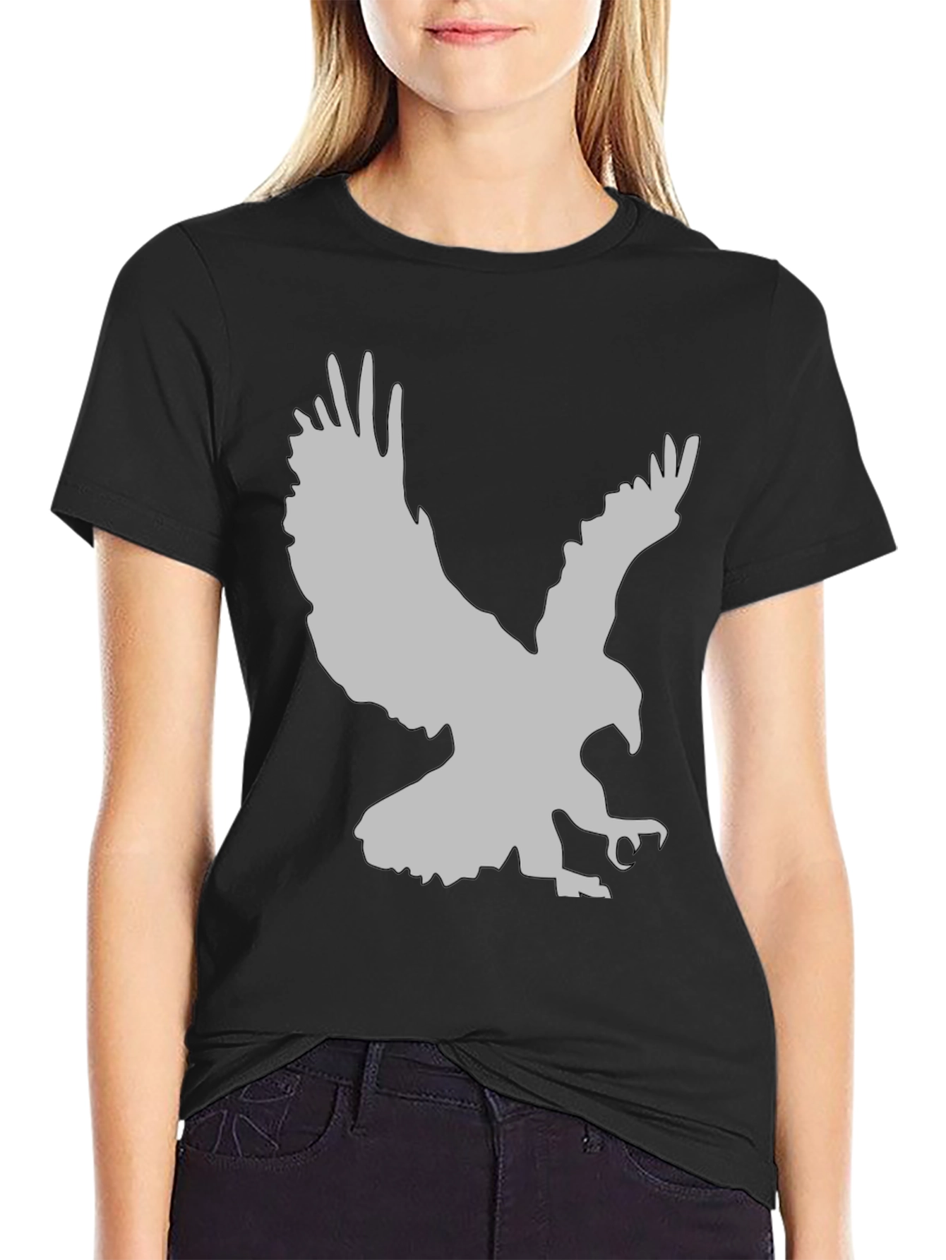 Eagle Graphic Print Black T-Shirt