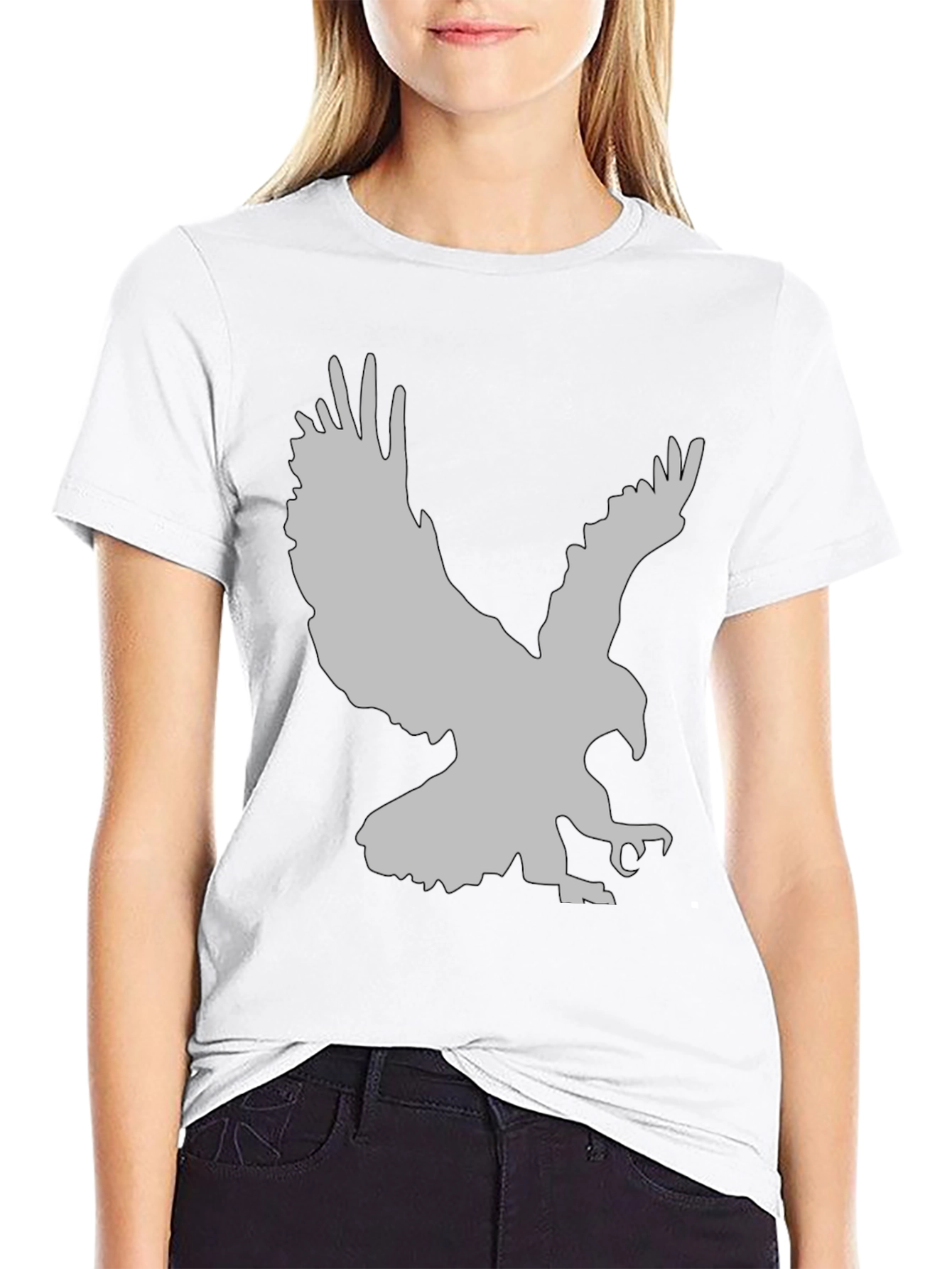 Eagle Graphic Print Black T-Shirt