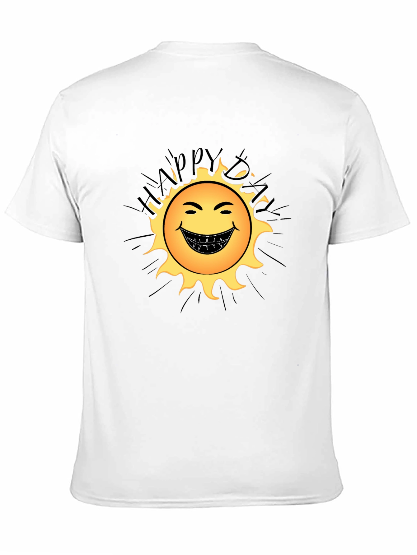 Happy Day Sun Graphic Black T-Shirt
