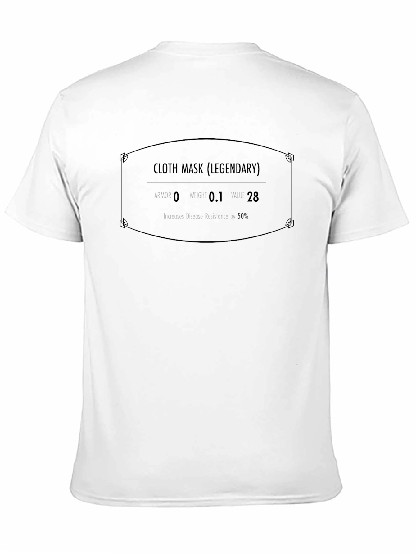 Skyrim Cloth Mask Legendary Black T-Shirt