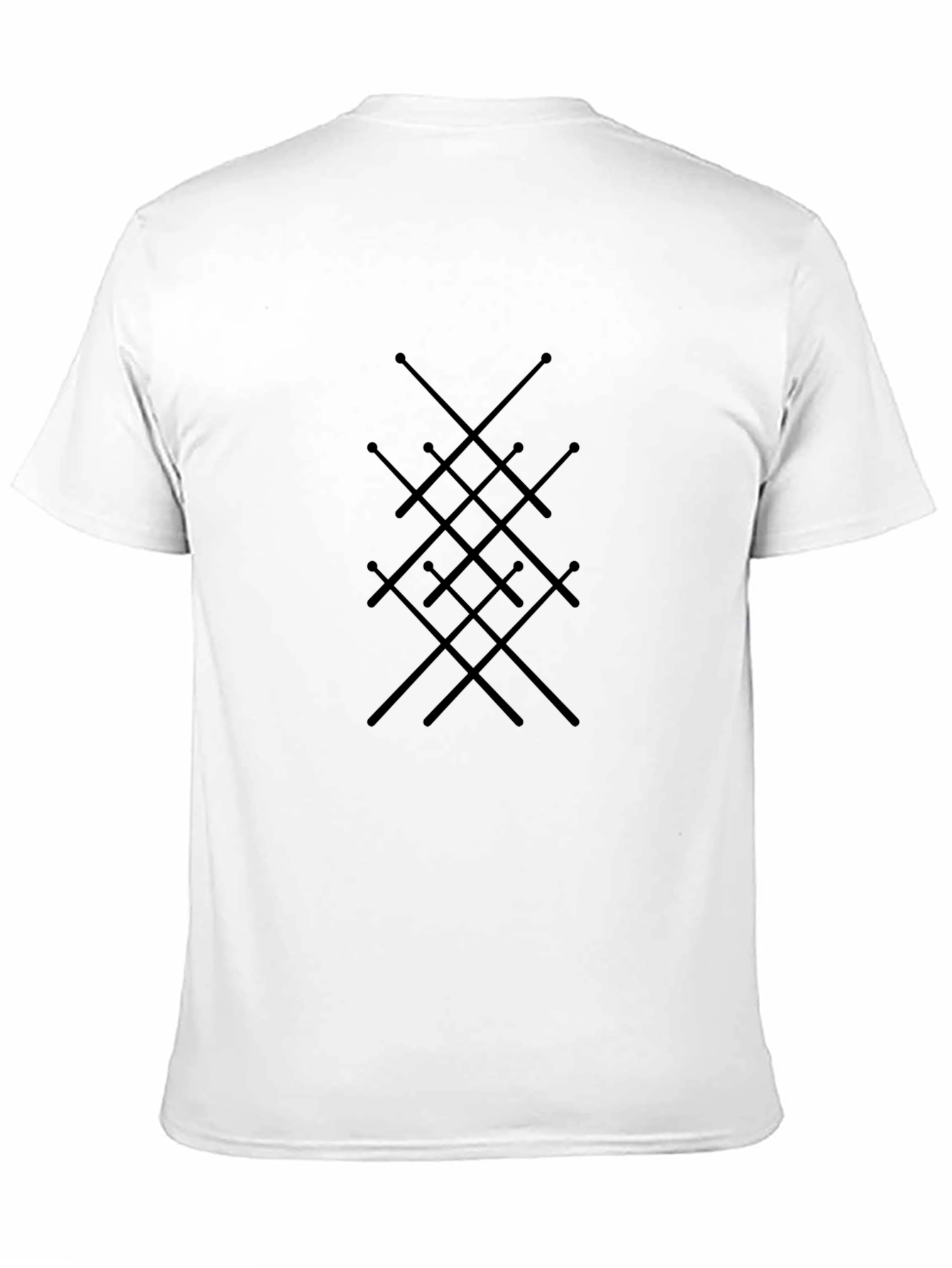 Abstract Sword Design Black T-Shirt