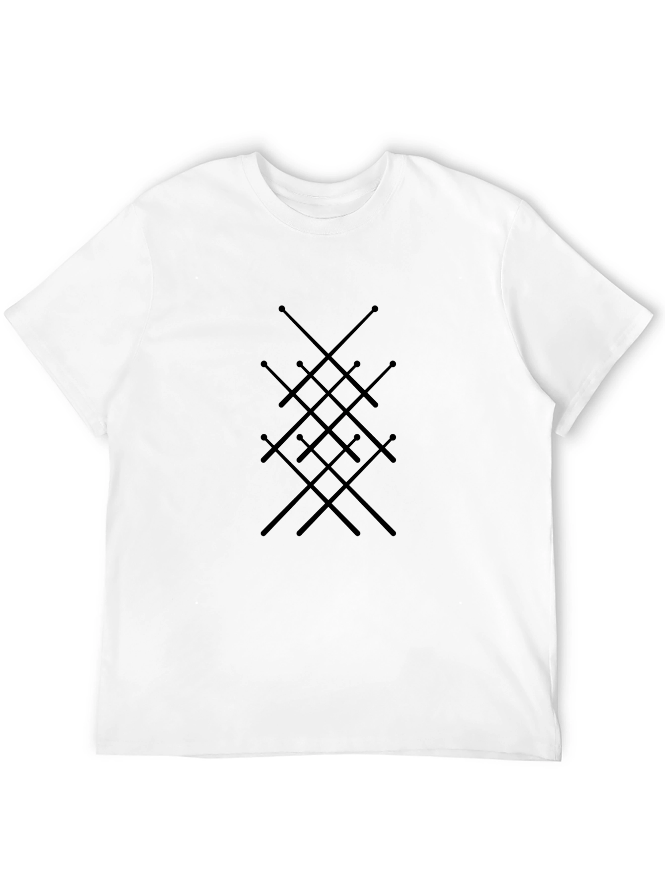 Abstract Sword Design Black T-Shirt