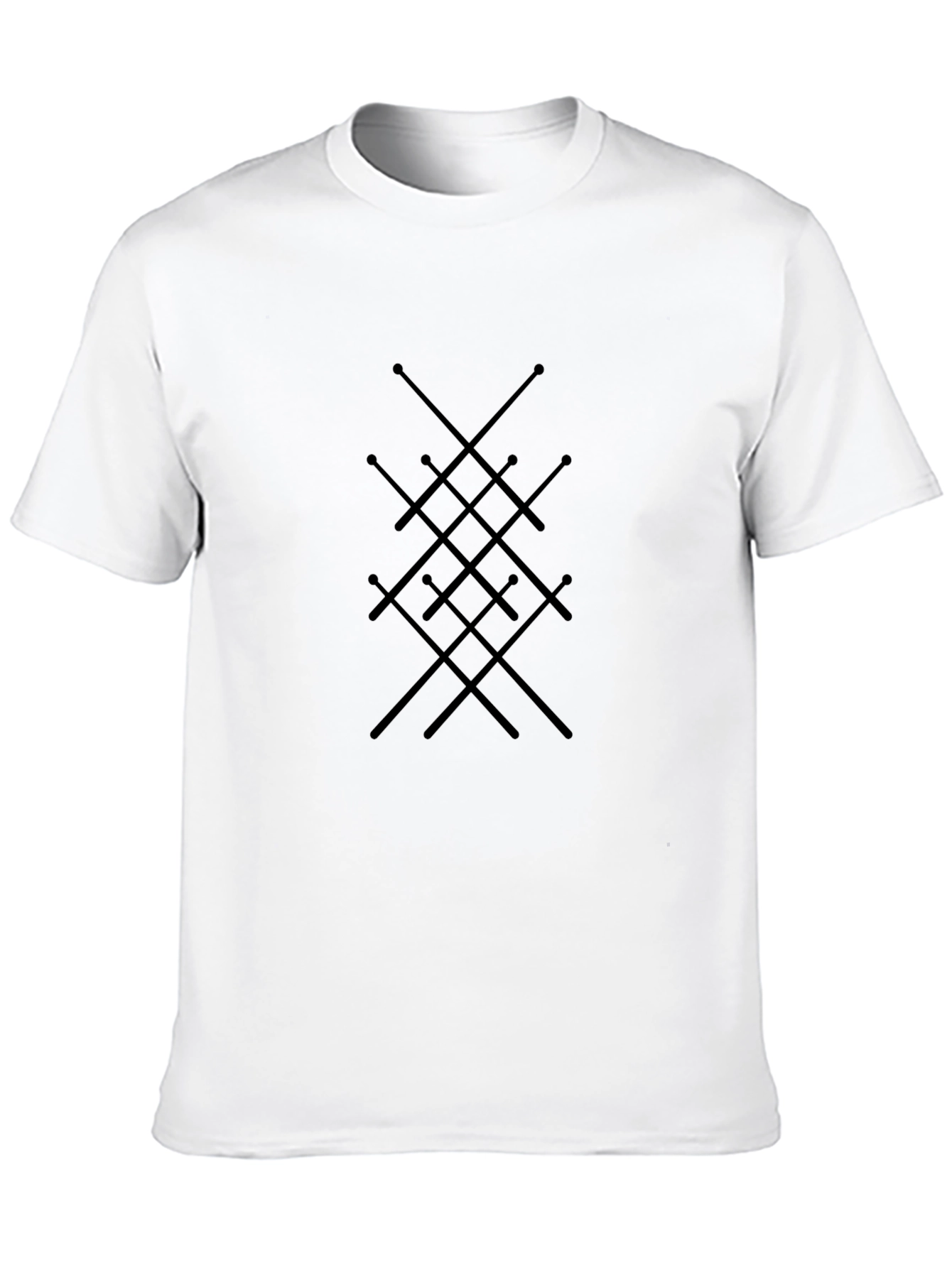 Abstract Sword Design Black T-Shirt